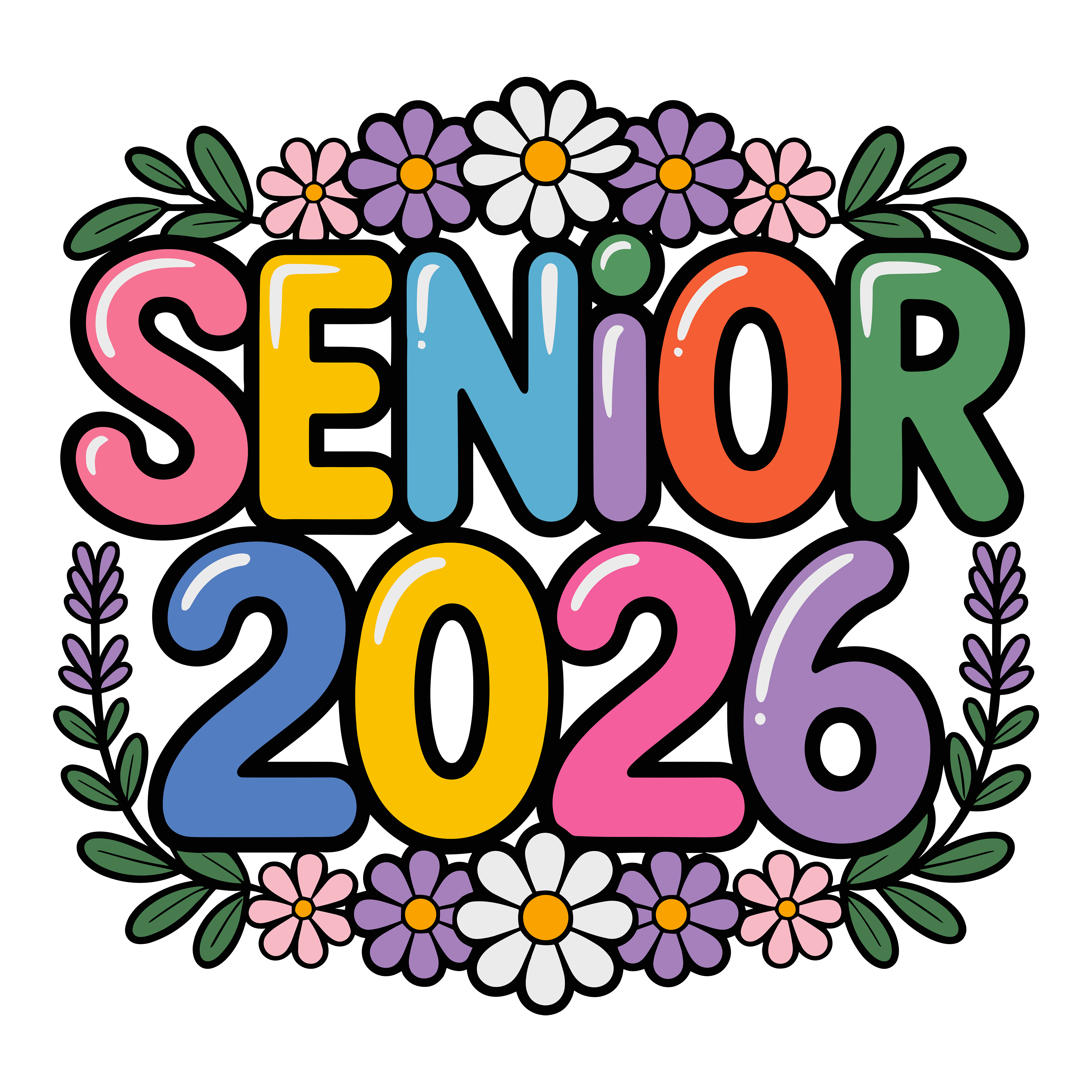 Floral Senior Graduation Design DTF Transfer