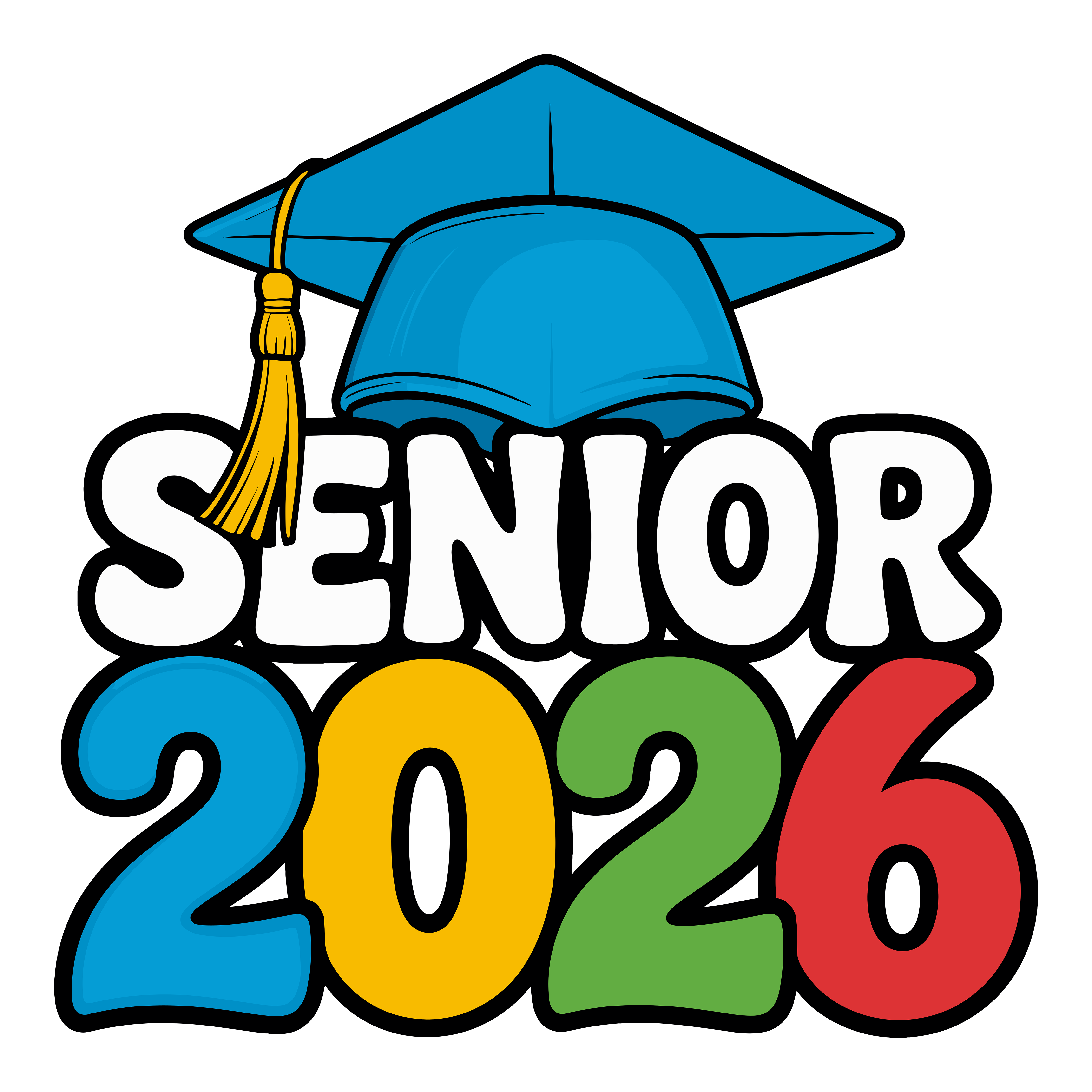 Colorful Senior Graduation Celebration DTF Transfer
