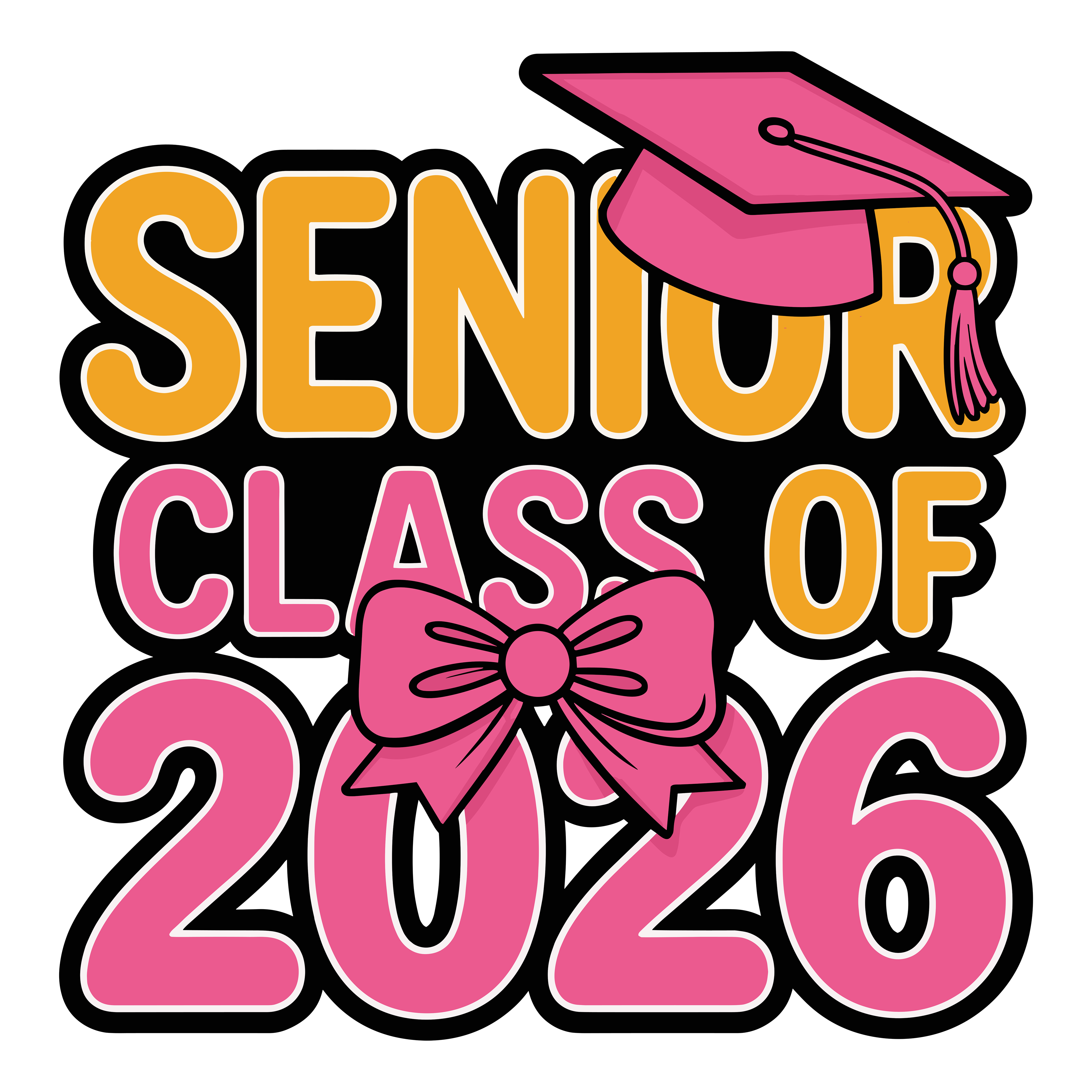 Pink Senior Class Graduation DTF Transfer