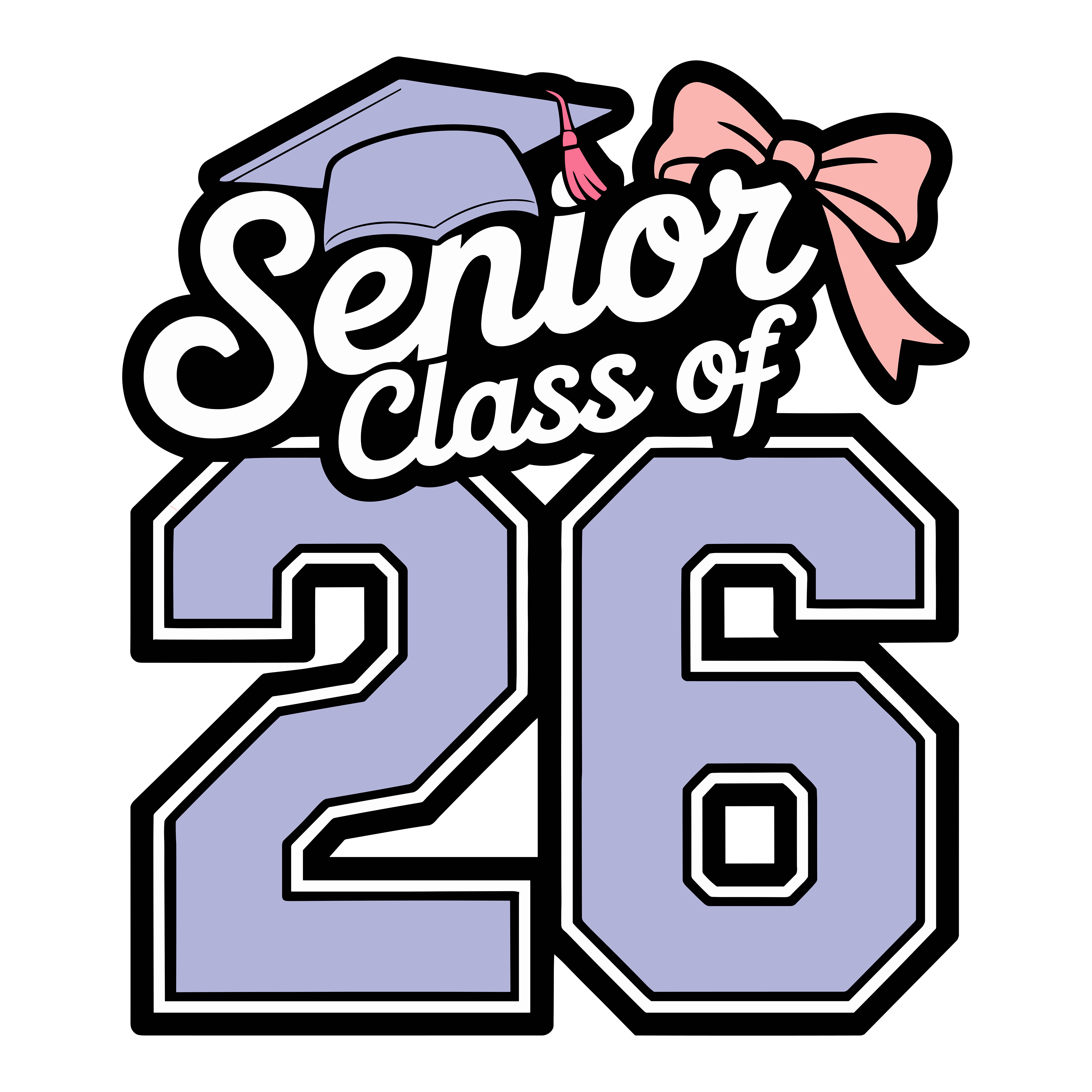 Lavender Senior Class Graduation DTF Transfer