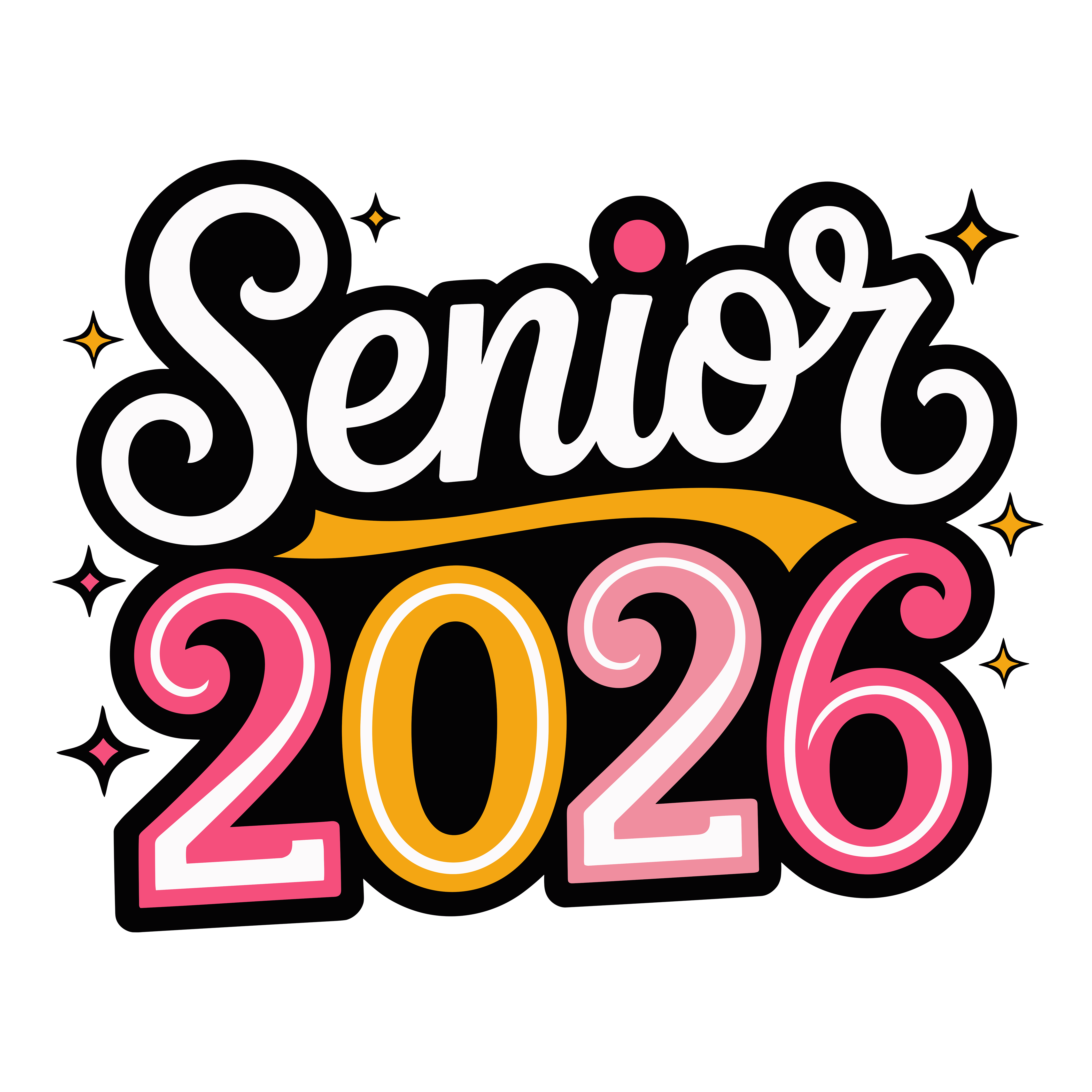 Colorful Senior Graduation Typography DTF Transfer