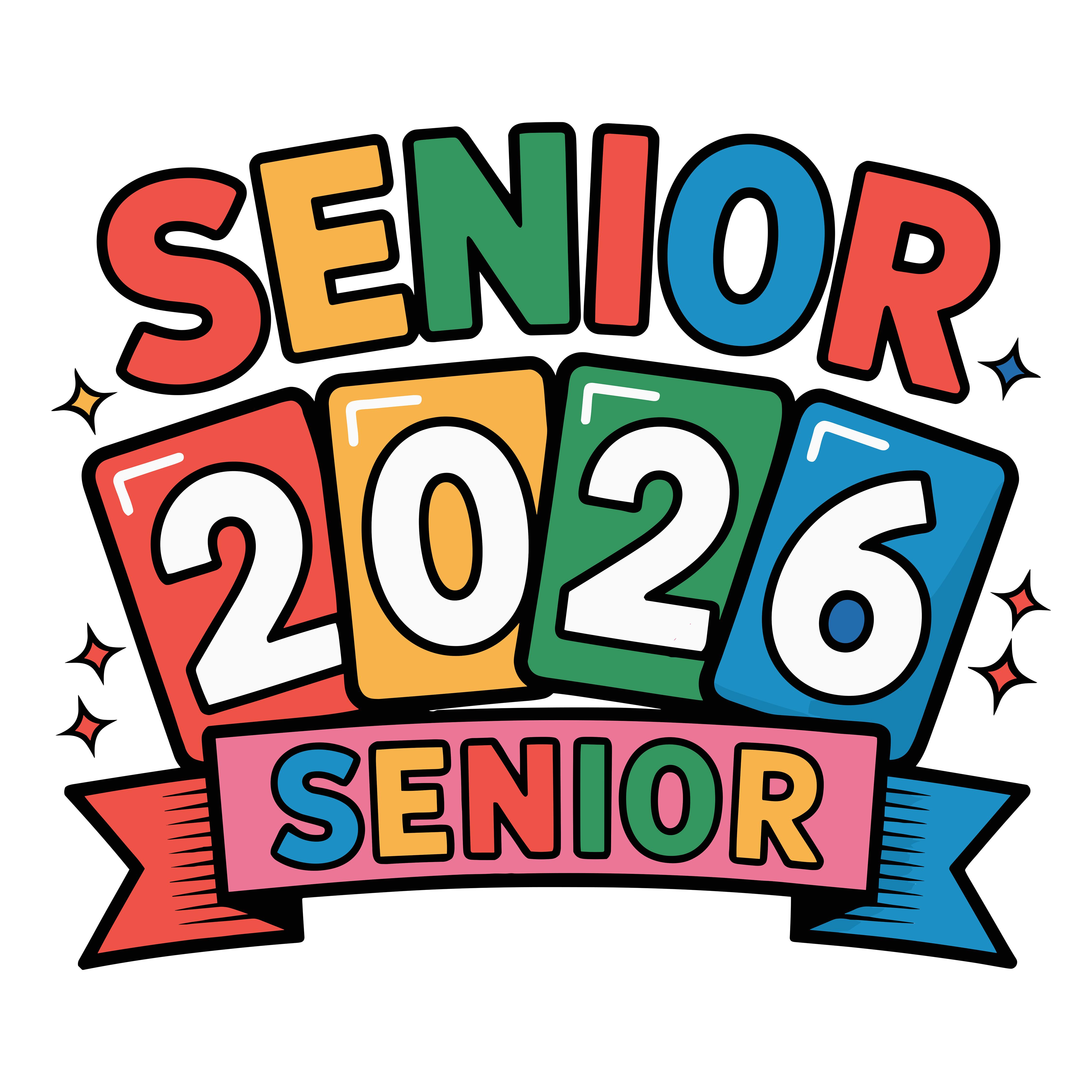 Colorful Senior Graduation Banner DTF Transfer