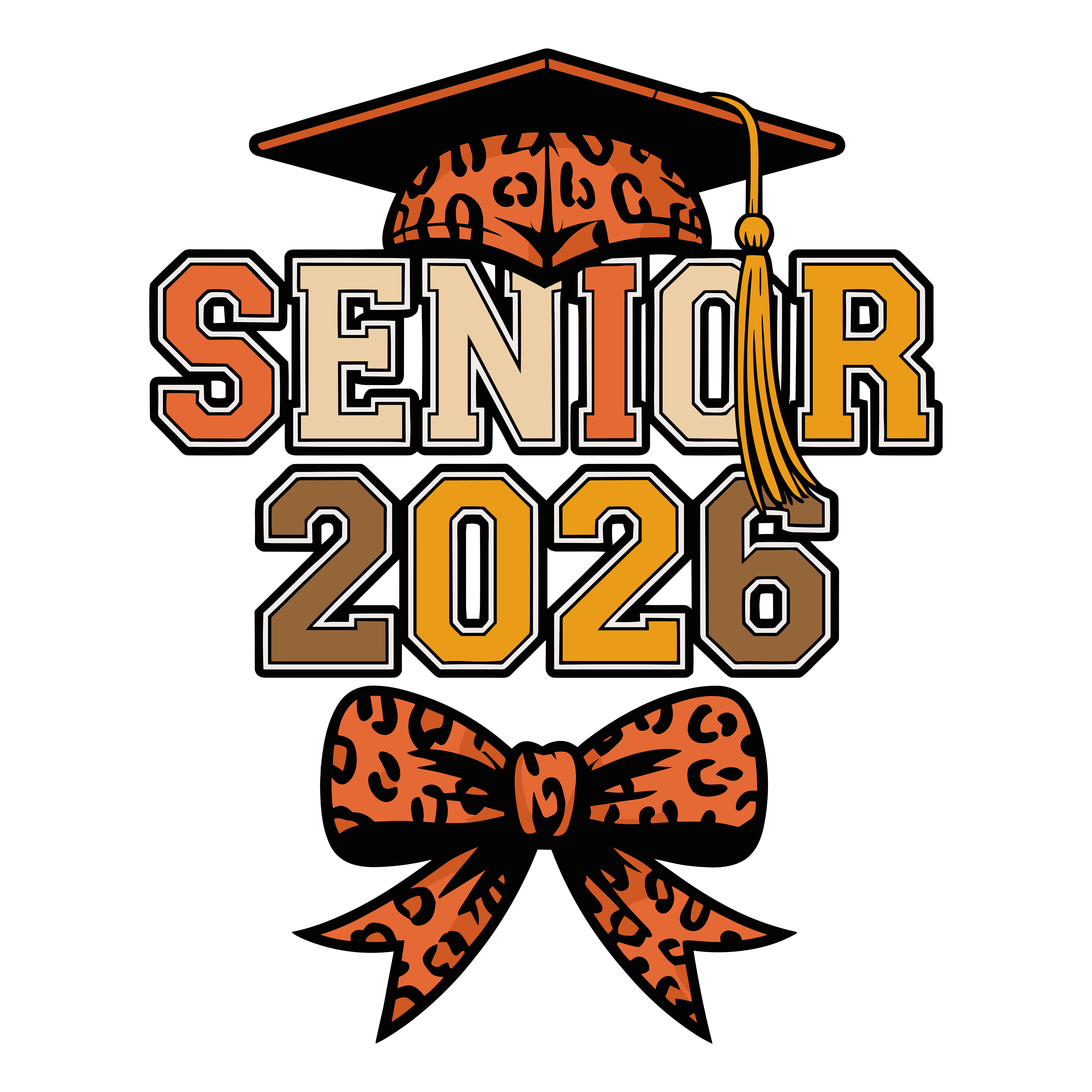 Leopard Print Senior Graduation DTF Transfer