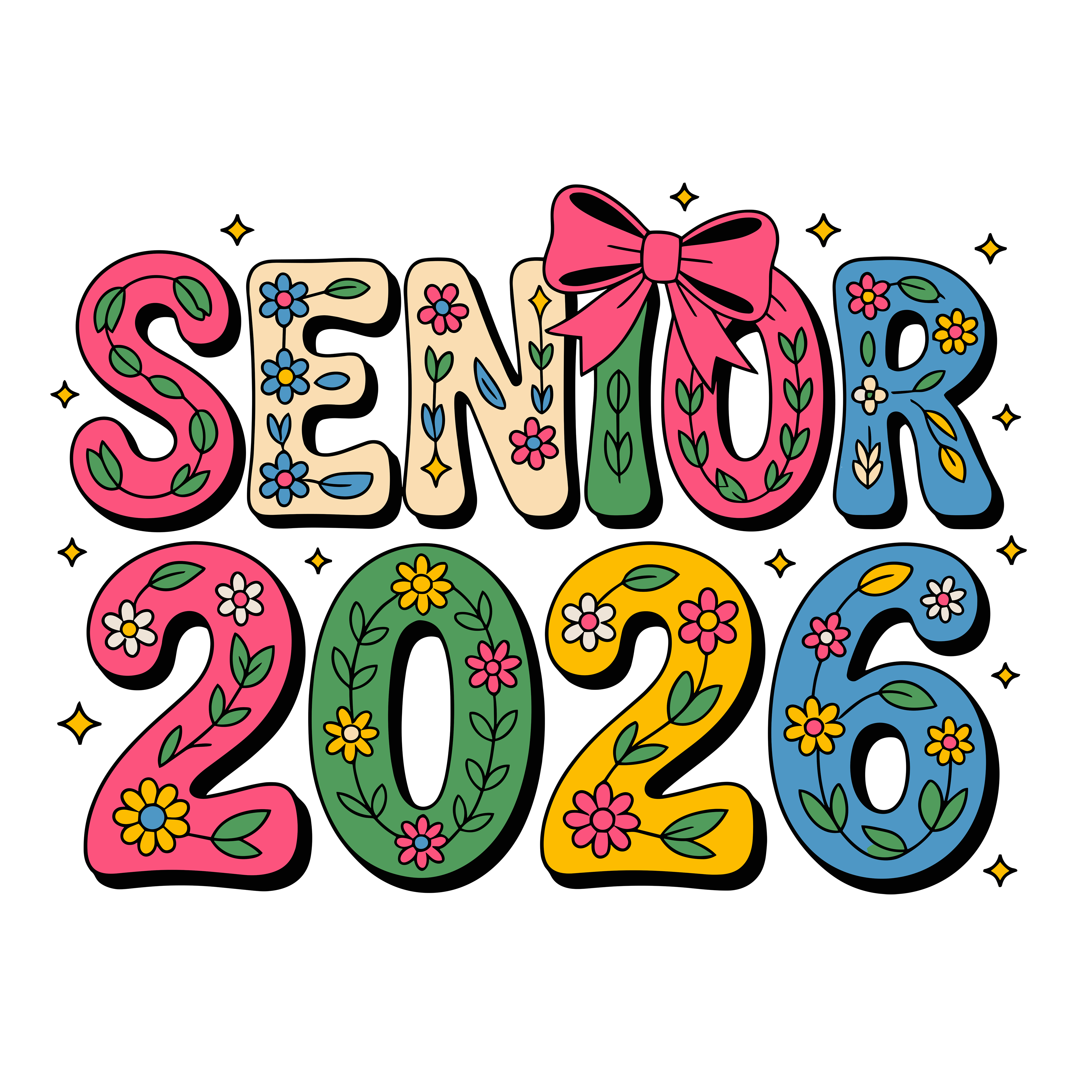 Floral Senior Graduation DTF Transfer