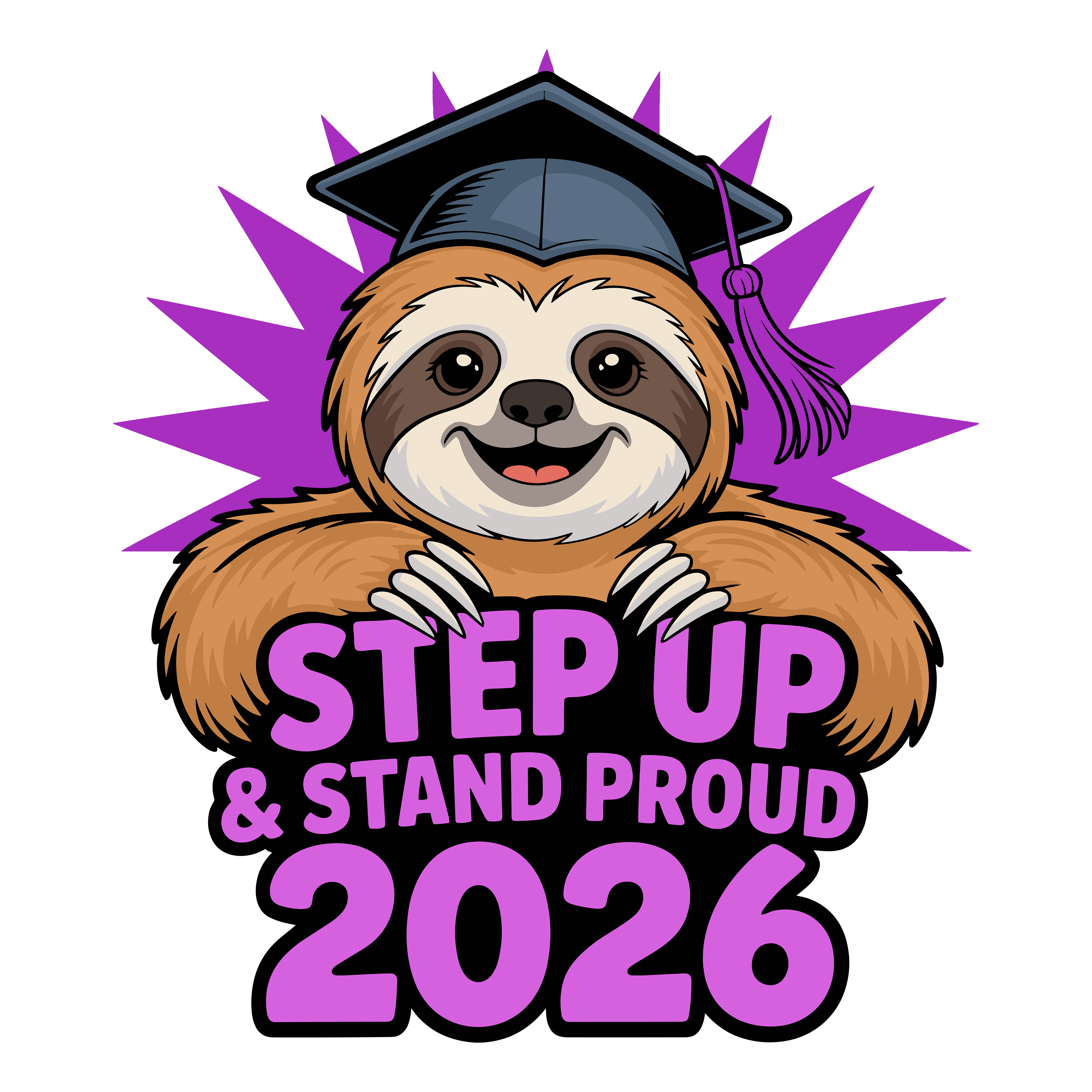 Sloth Graduation Pride DTF Transfer