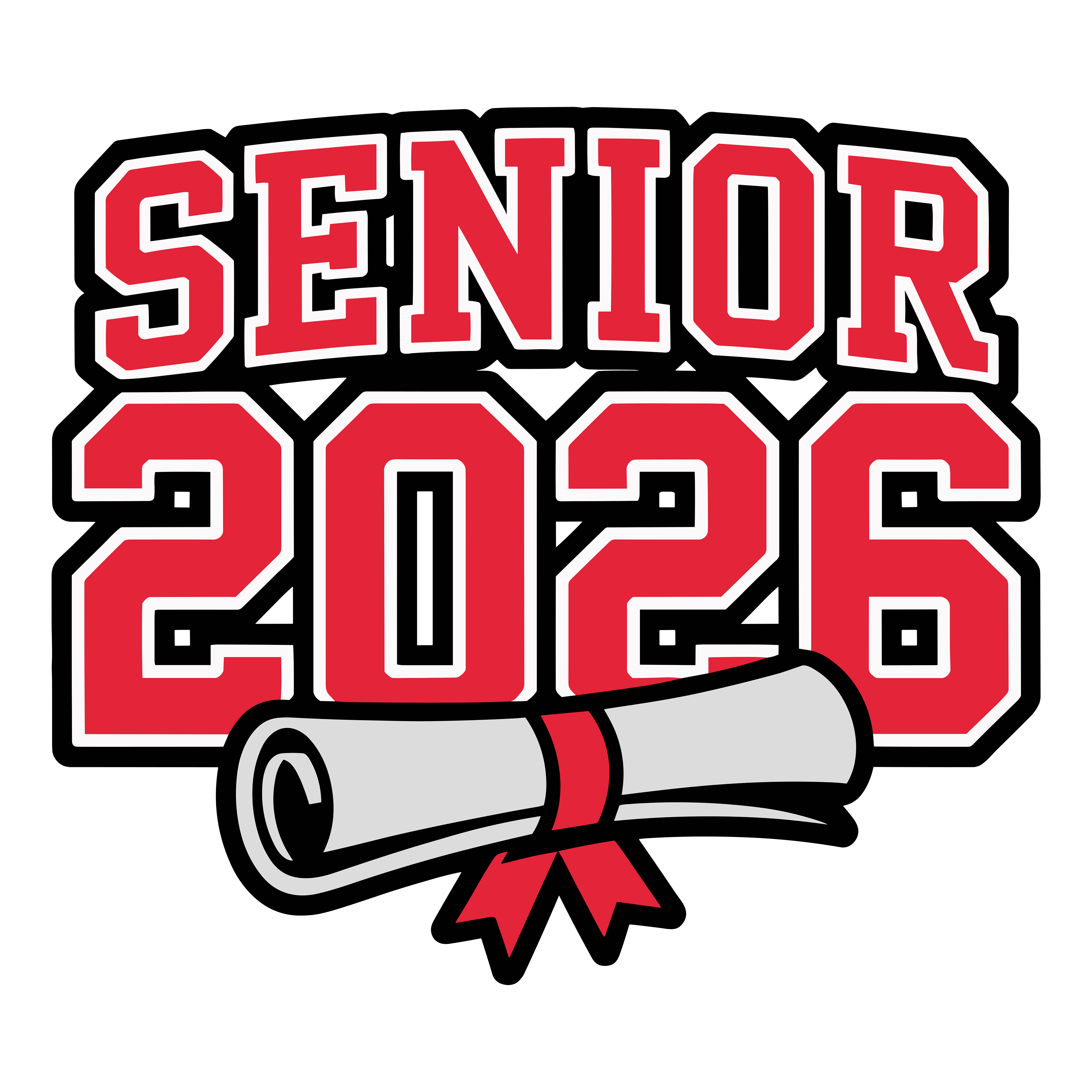 Red Senior Graduation DTF Transfer