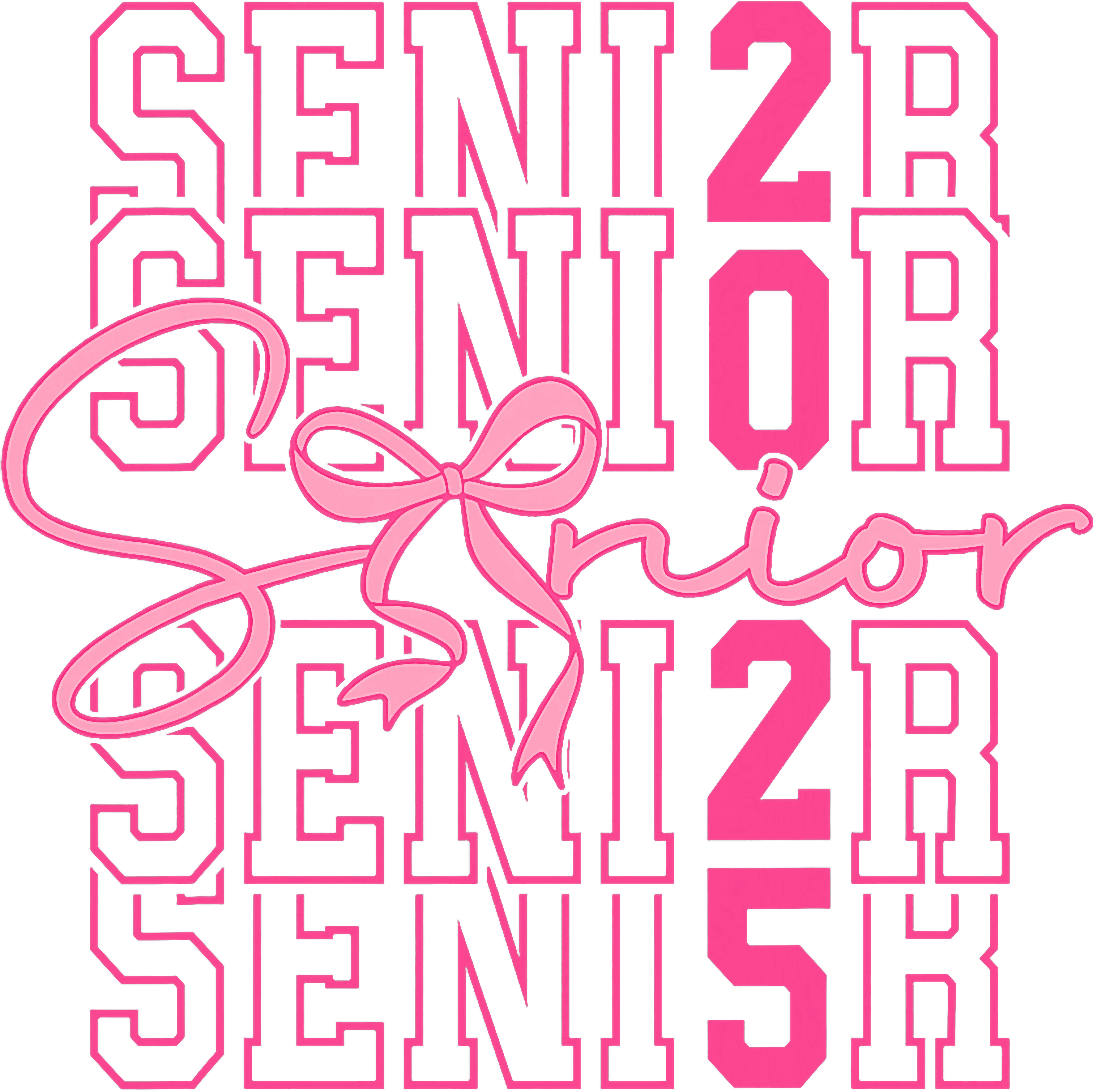 Senior 2025 Coquette Bow Graduation DTF Transfer