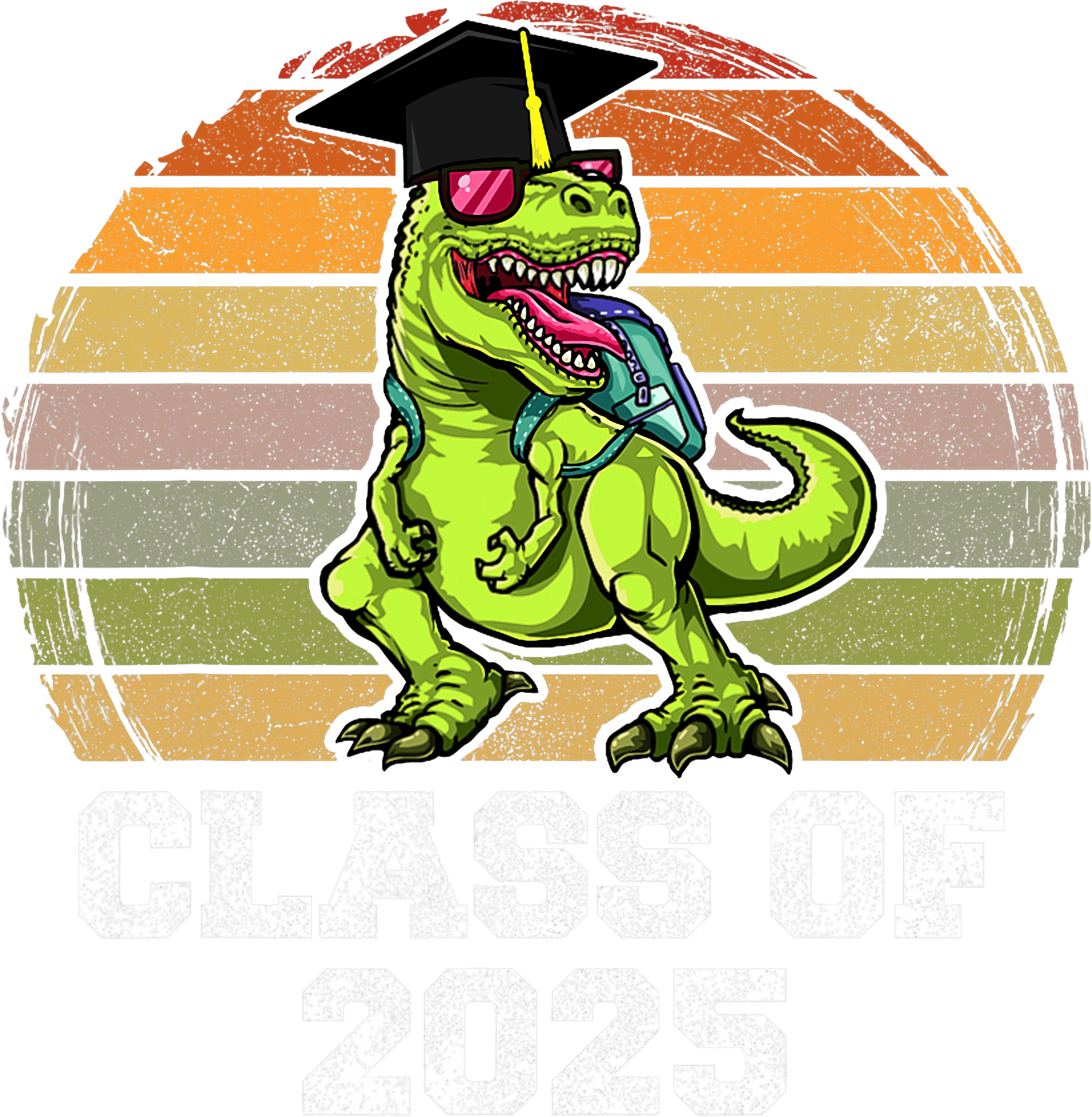 Class Of 2025 Dinosaur Graduation DTF Transfer