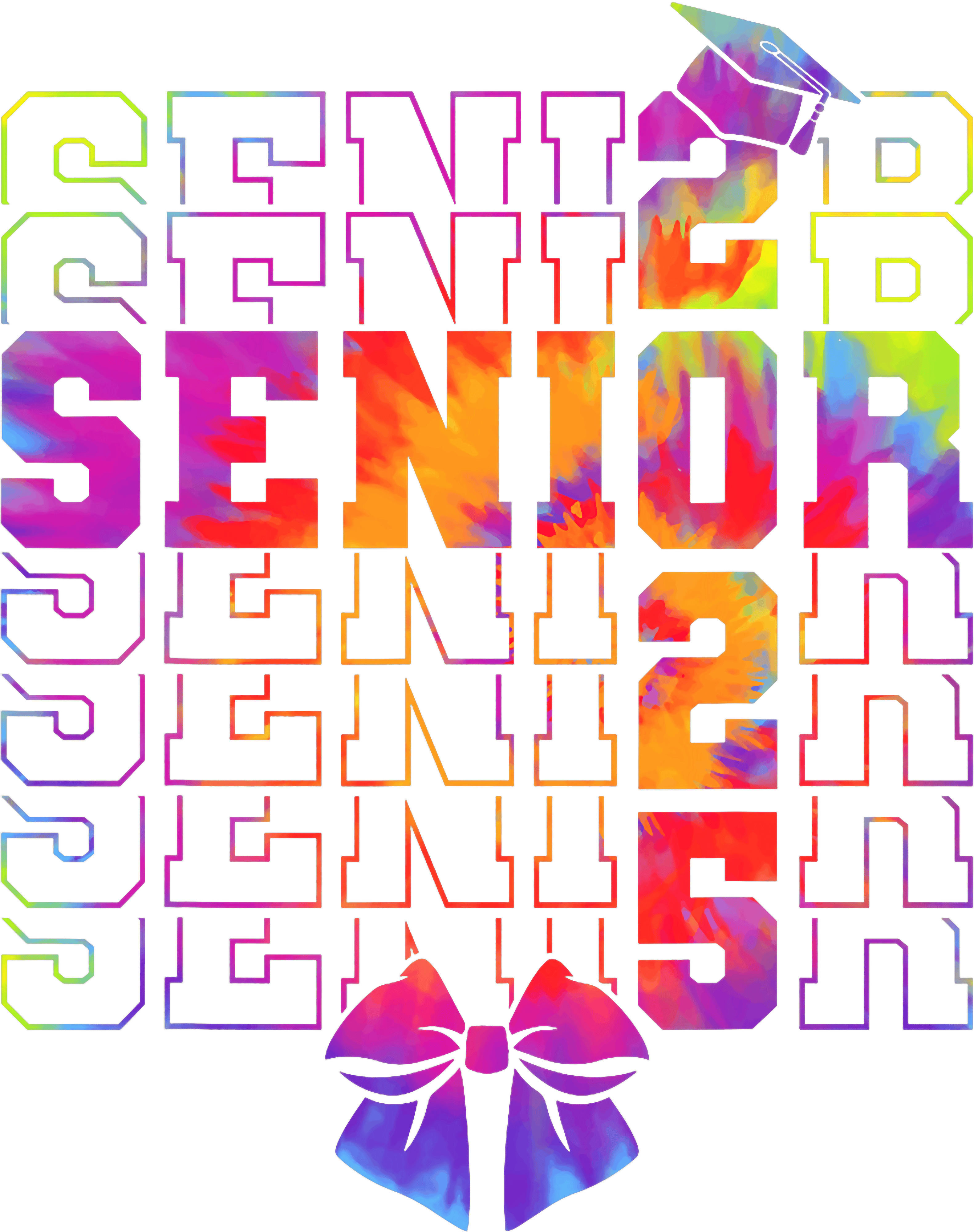 Senior 2025 Color Splash DTF Transfer