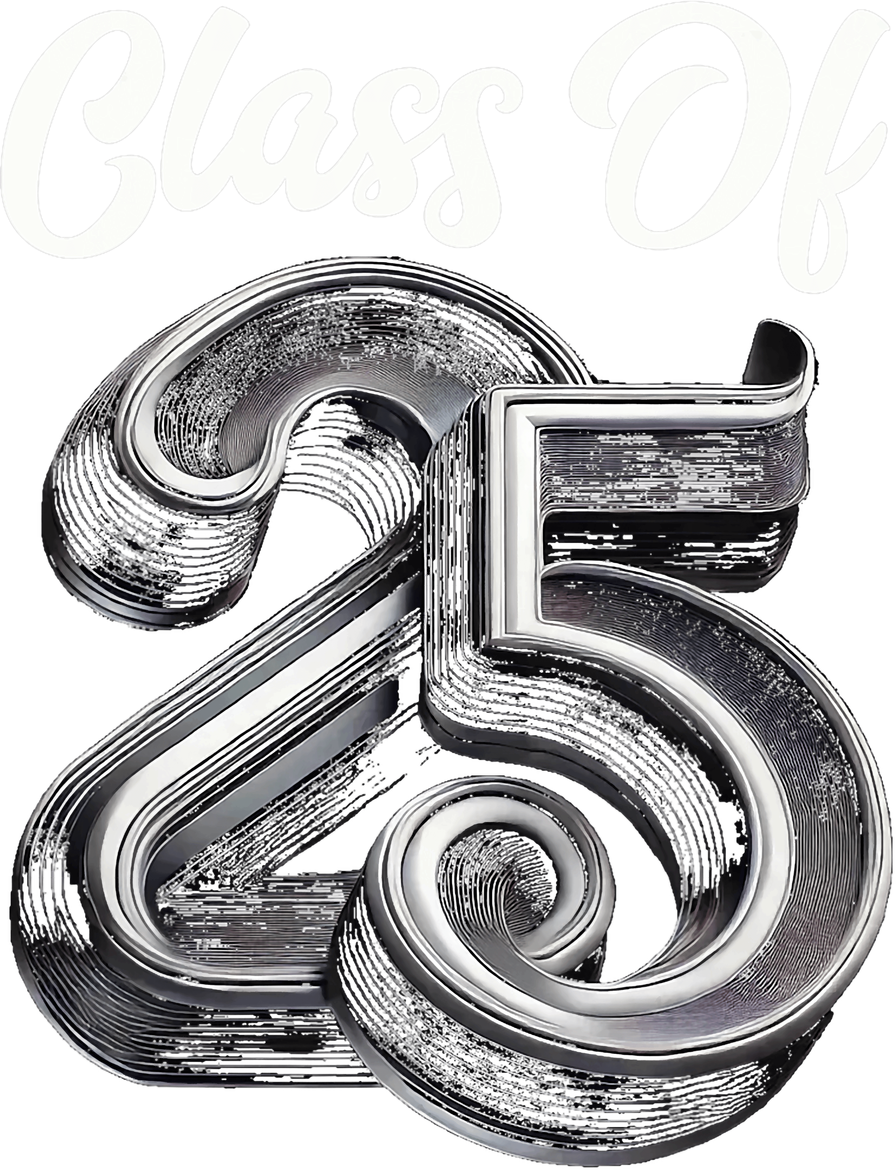 Class Of 2025 Metallic Chrome DTF Transfer