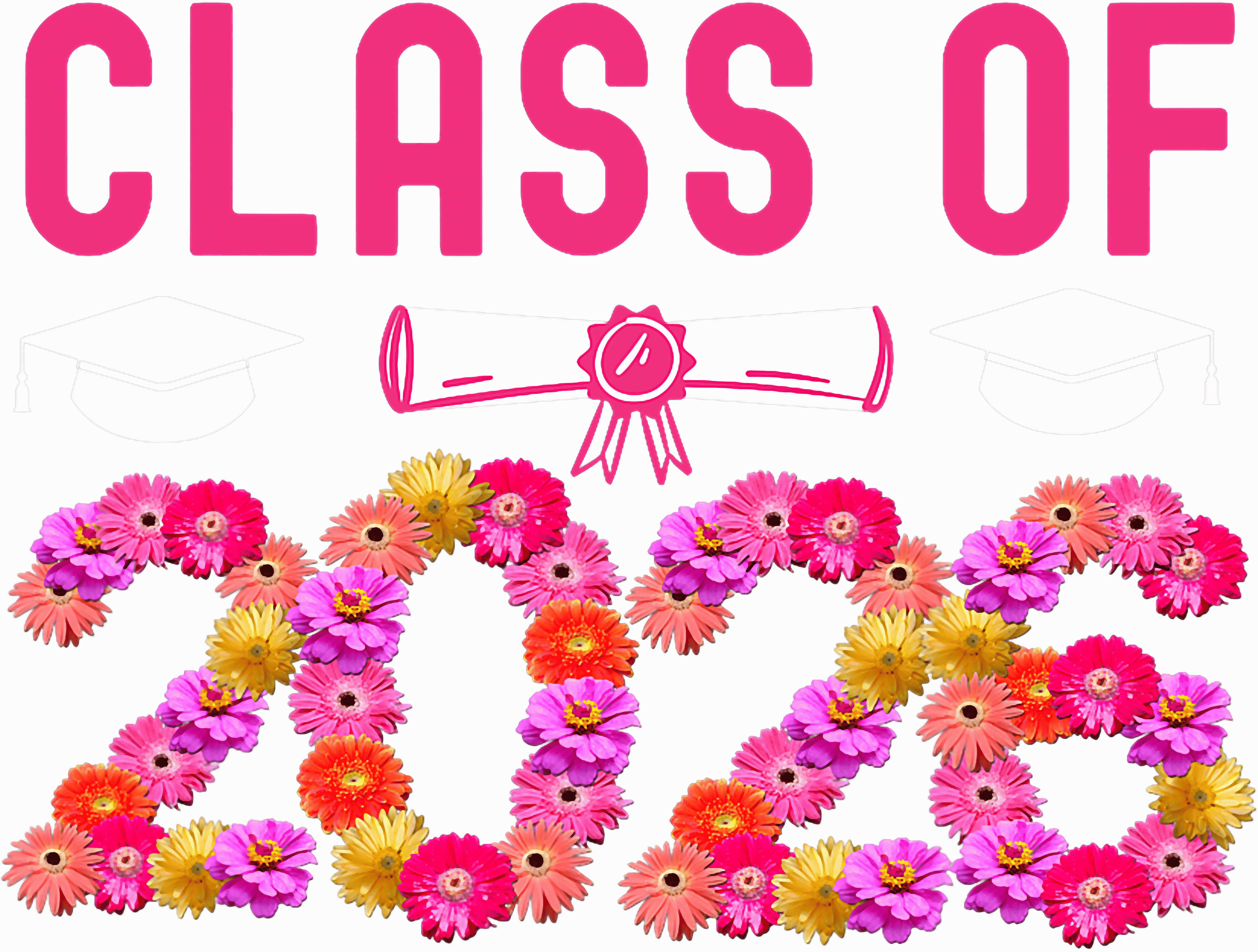 Floral Class Of 2025 Graduation DTF Transfer