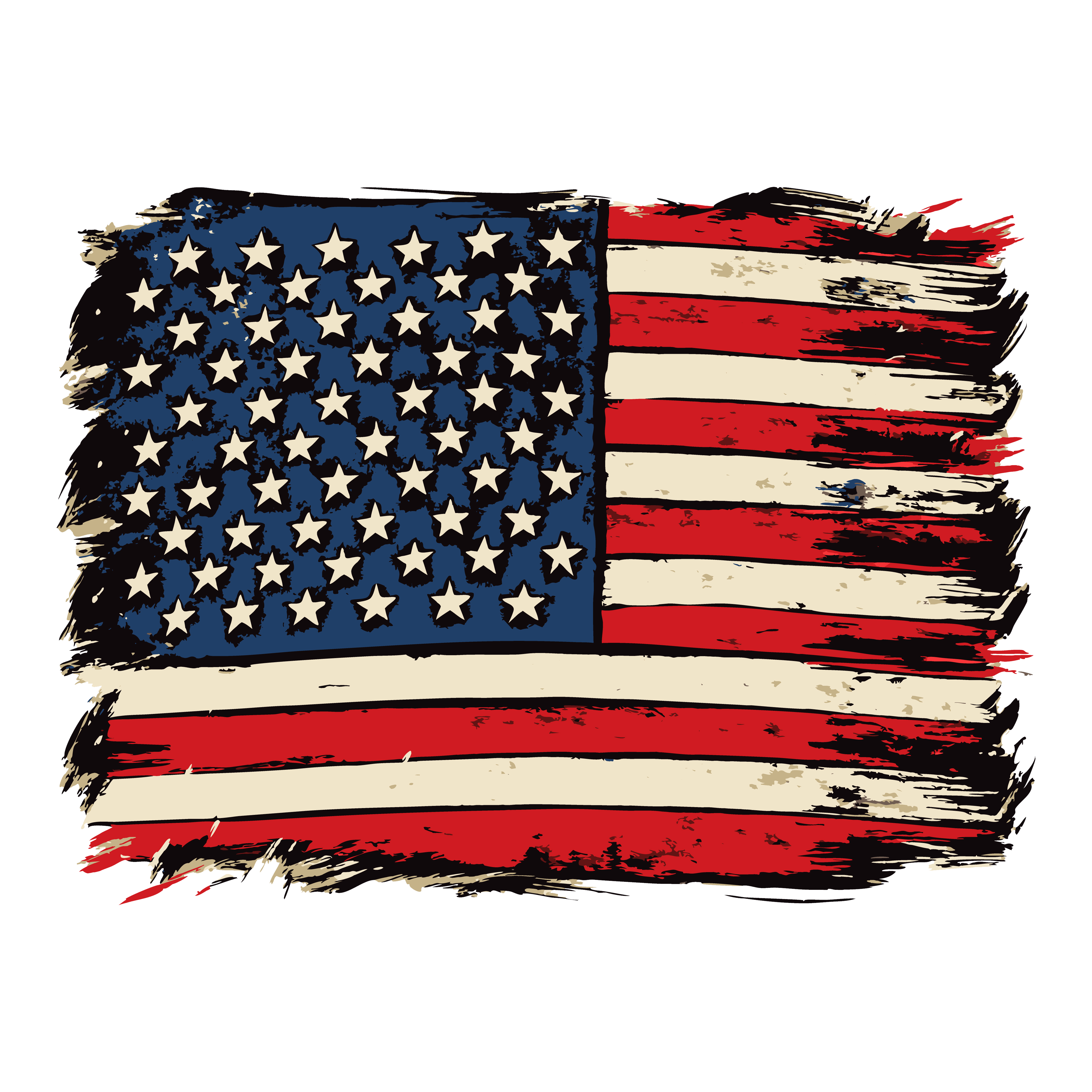Vintage American Flag DTF Transfer