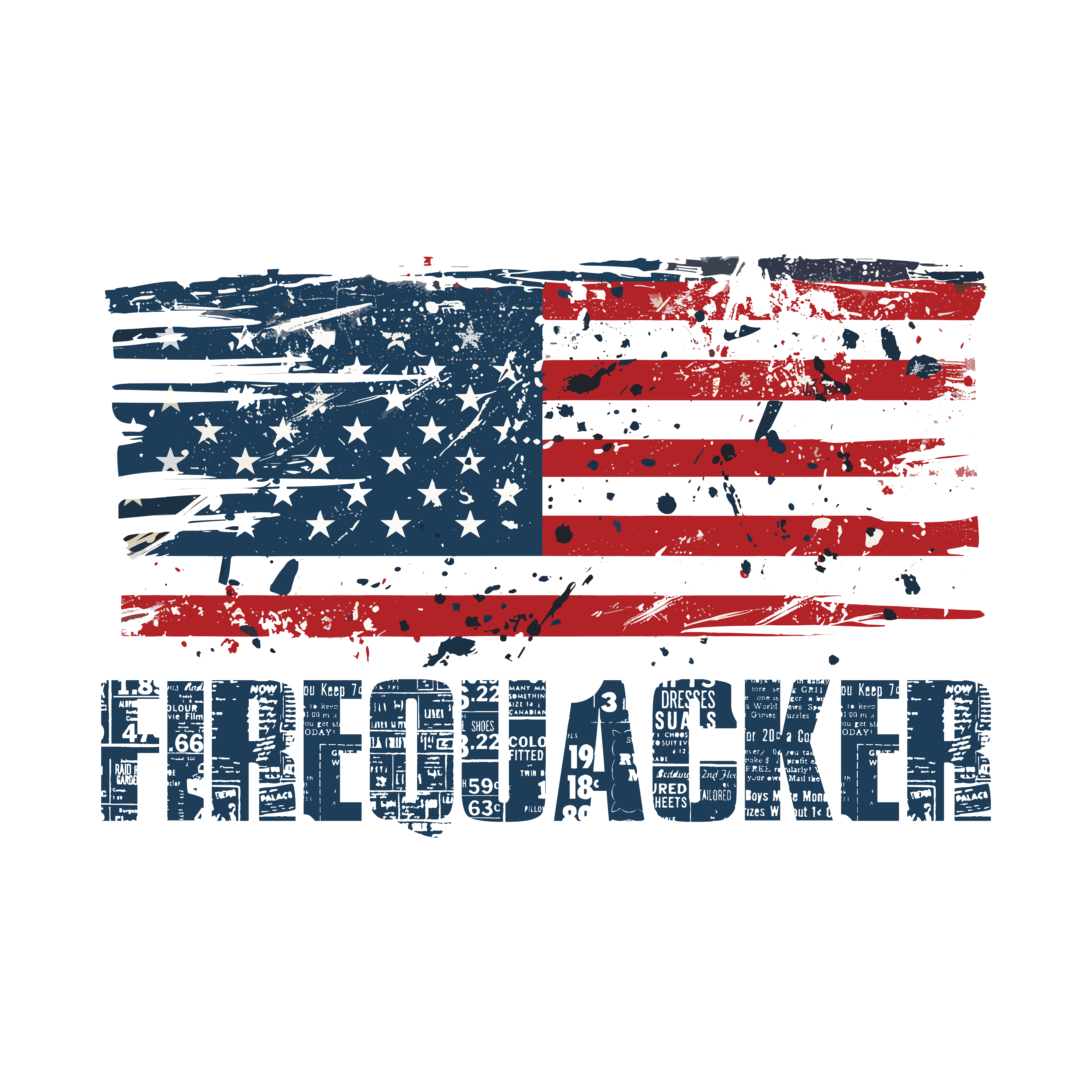 Vintage American Flag DTF Transfer
