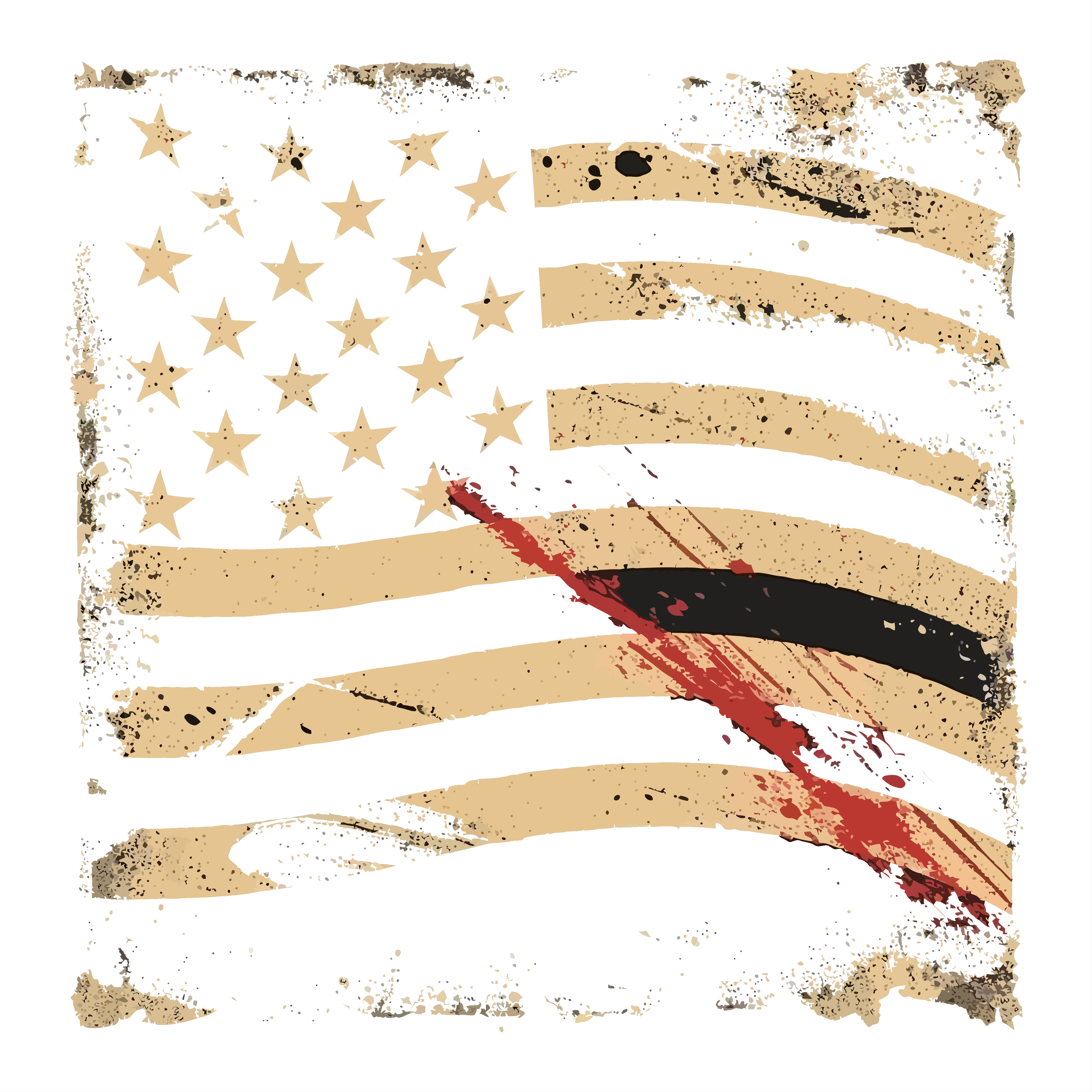Rustic American Flag DTF Transfer