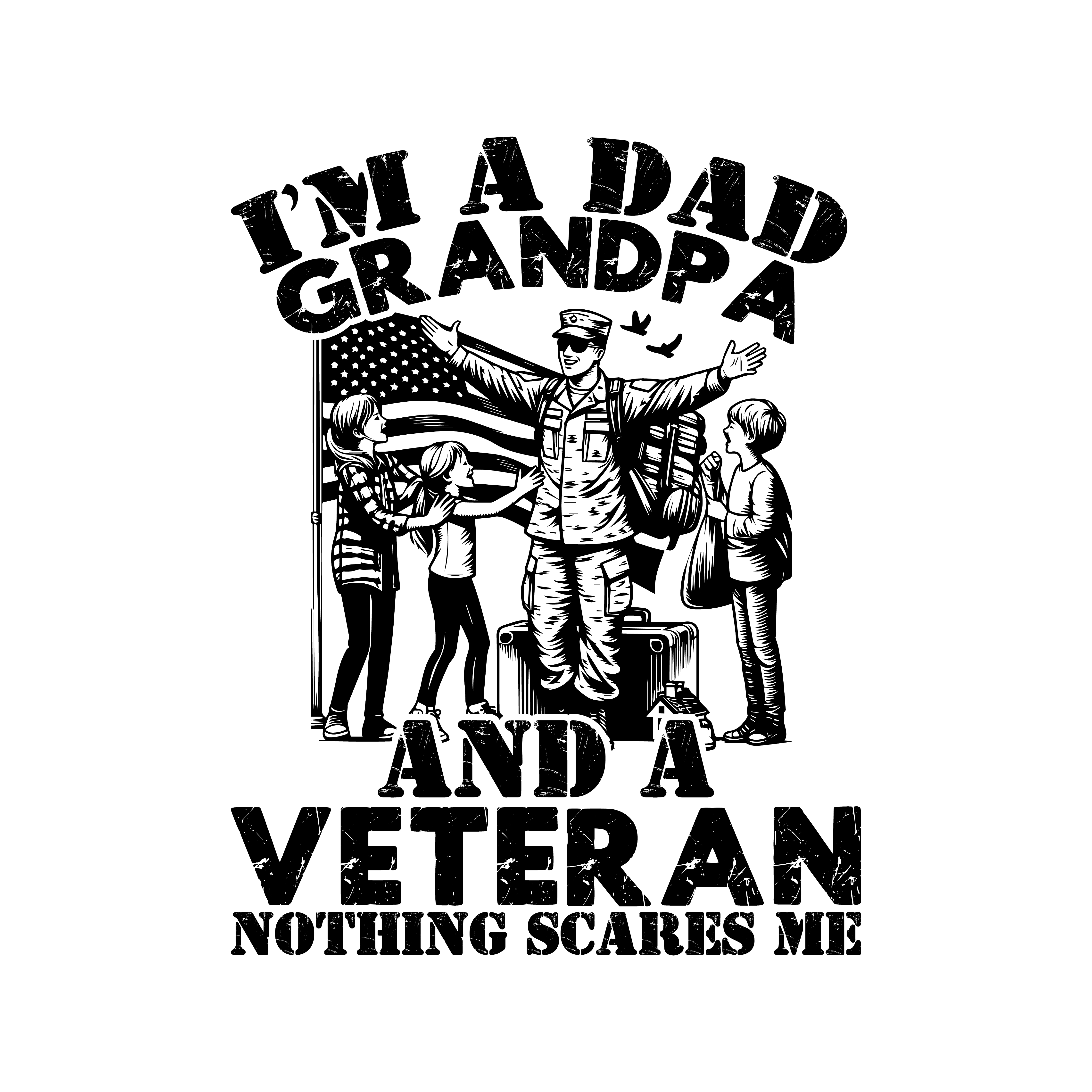 Proud Military Grandpa DTF Transfer
