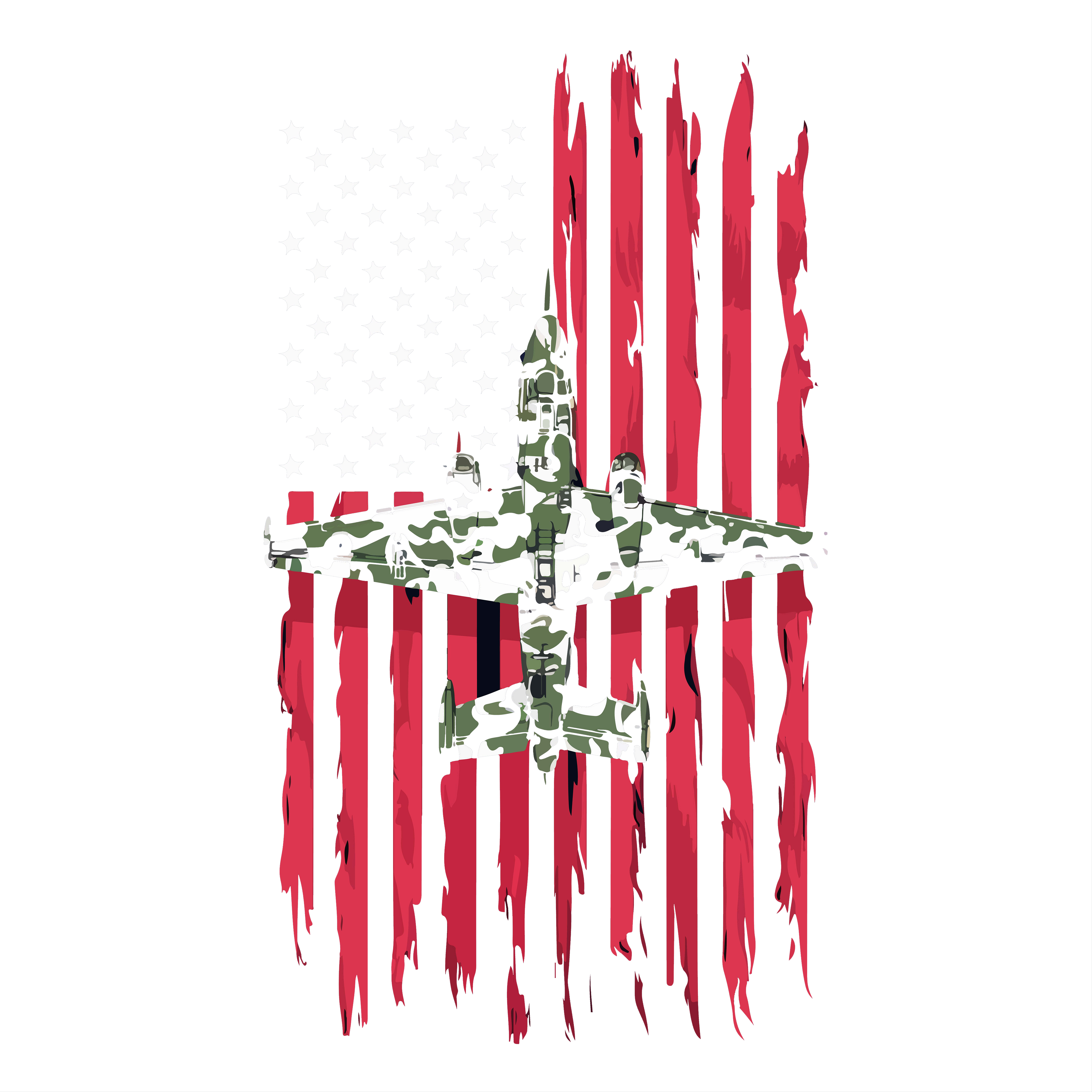 American Military Aircraft DTF Transfer