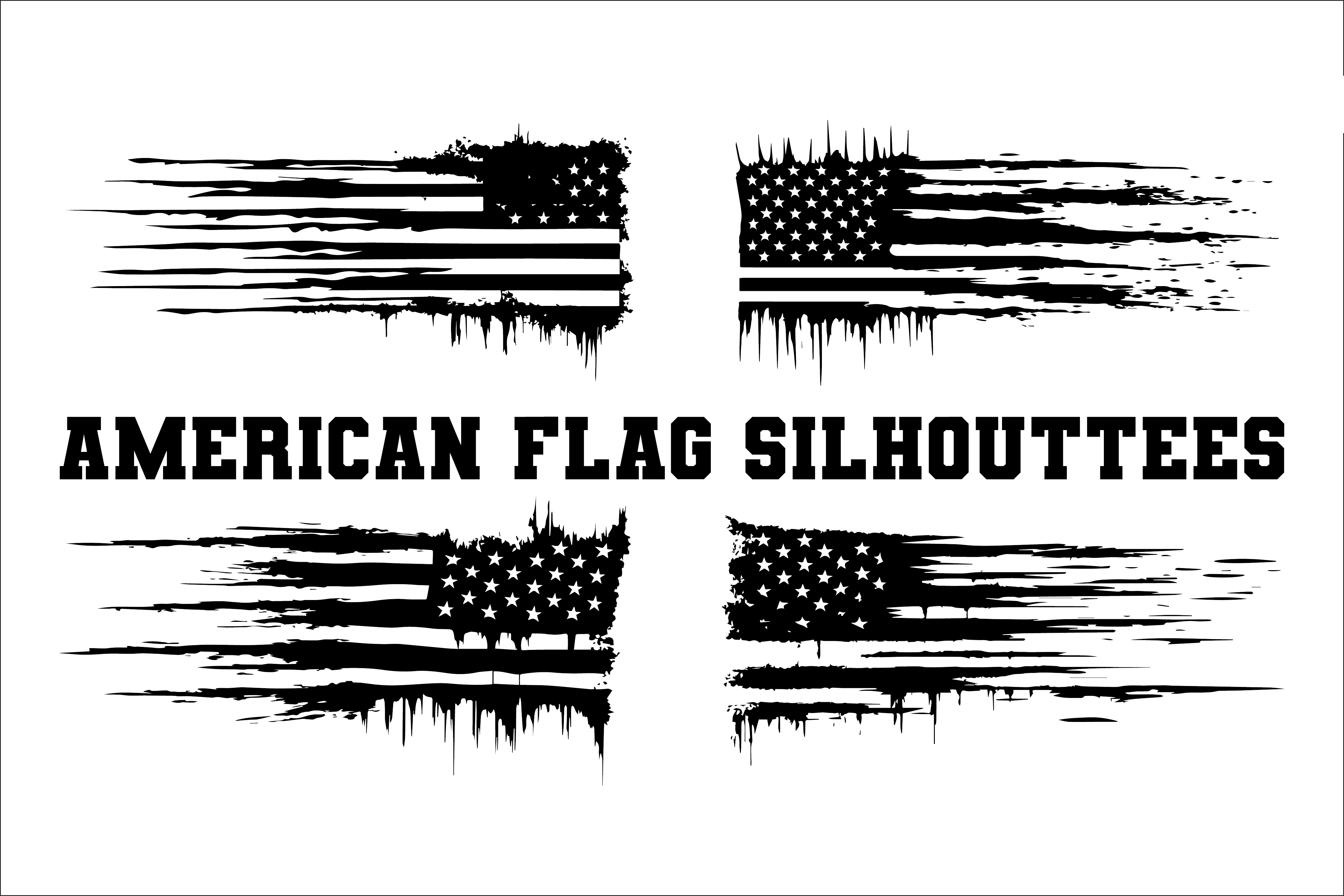 American Flag Silhouettes DTF Transfer