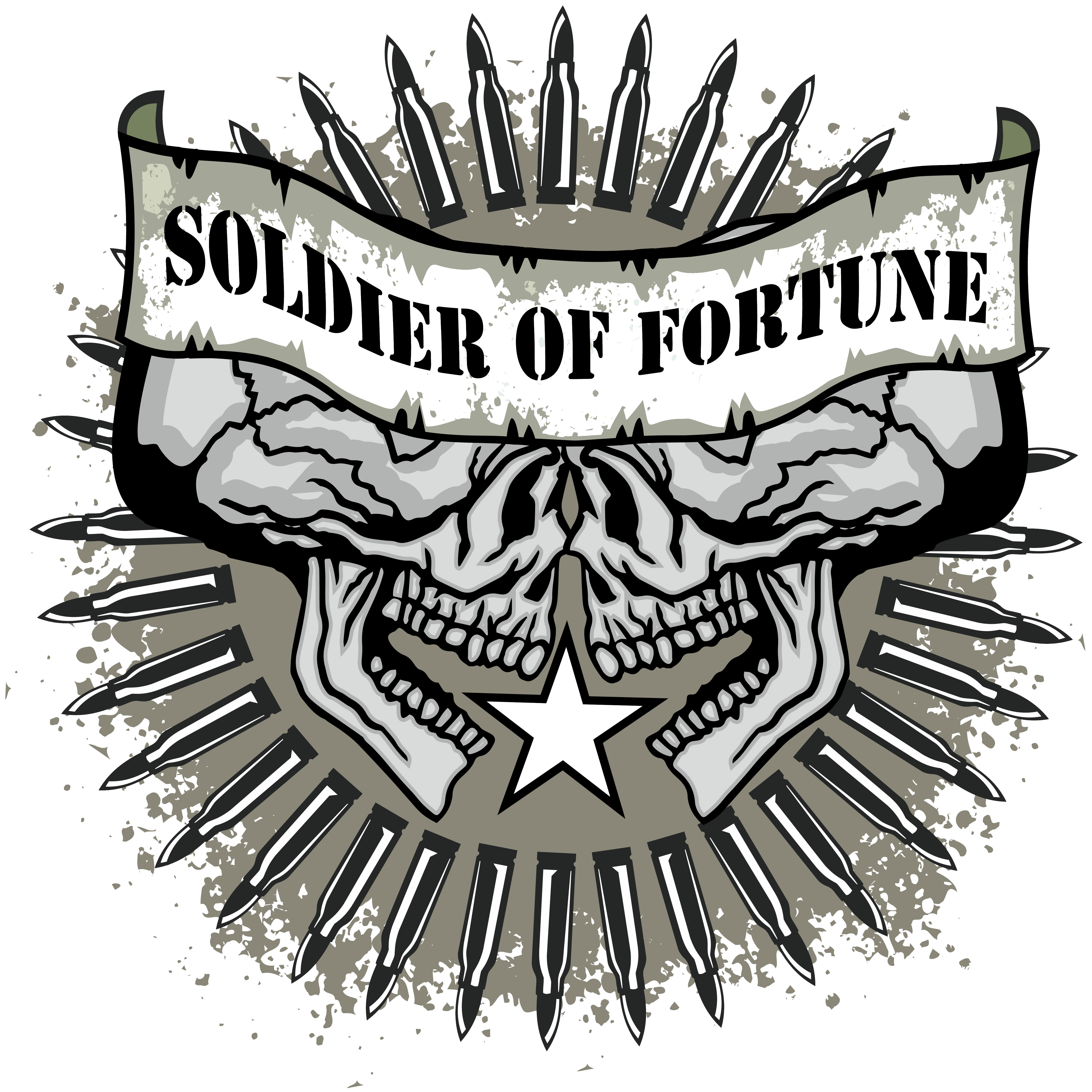 Soldier Of Fortune Skull DTF Transfer