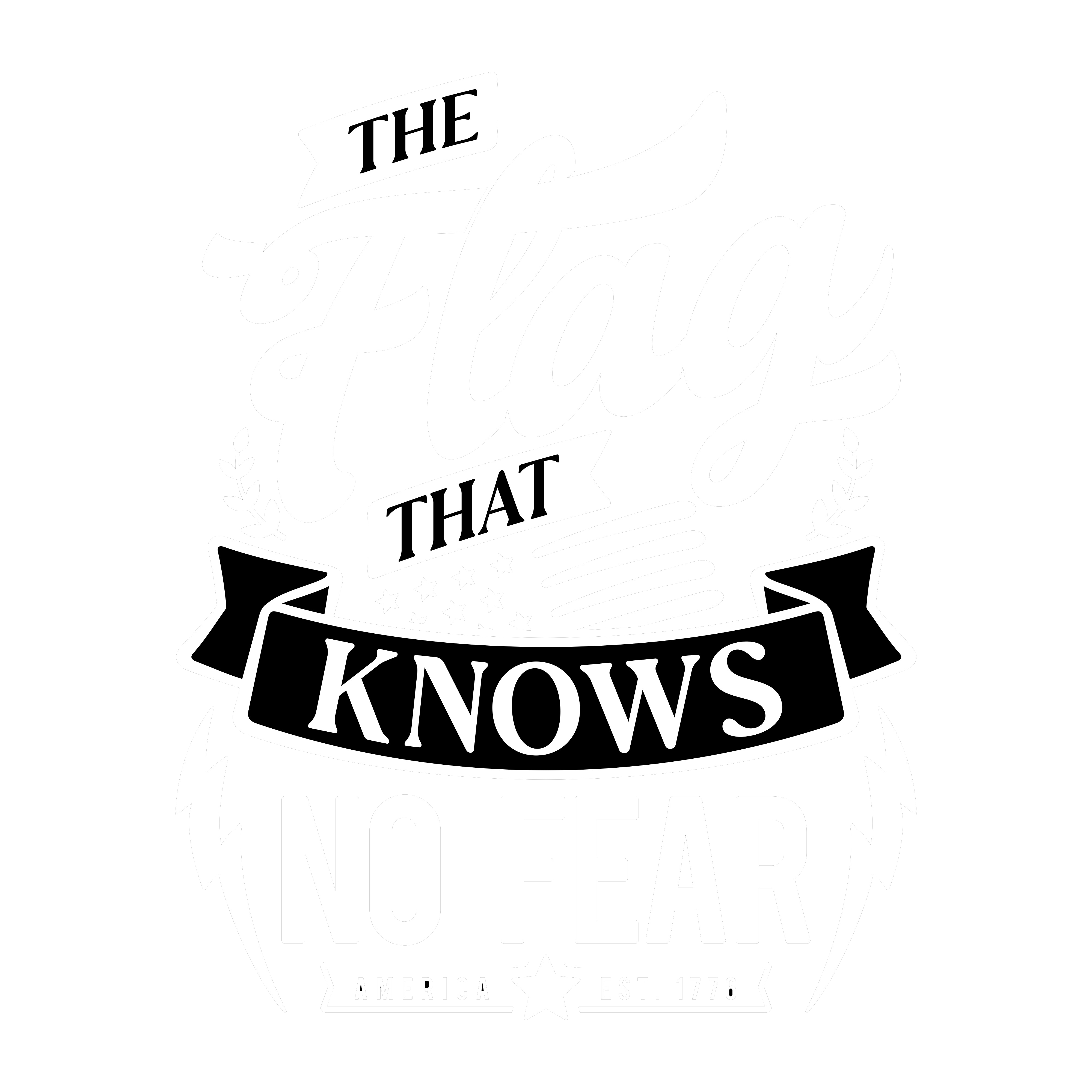 American Flag Knows No Fear DTF Transfer
