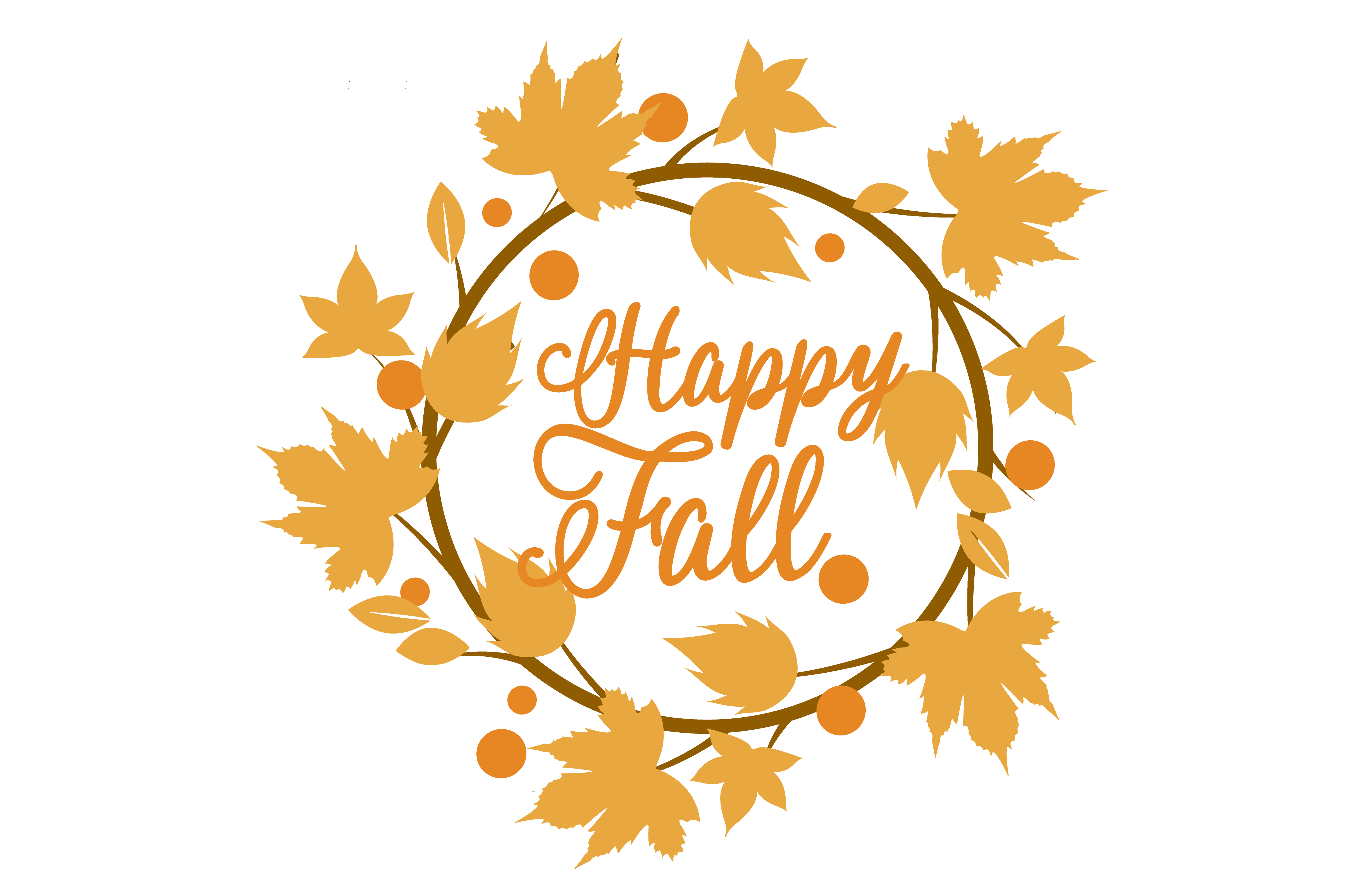 Happy Fall Autumn Leaf Wreath Quote DTF Transfer