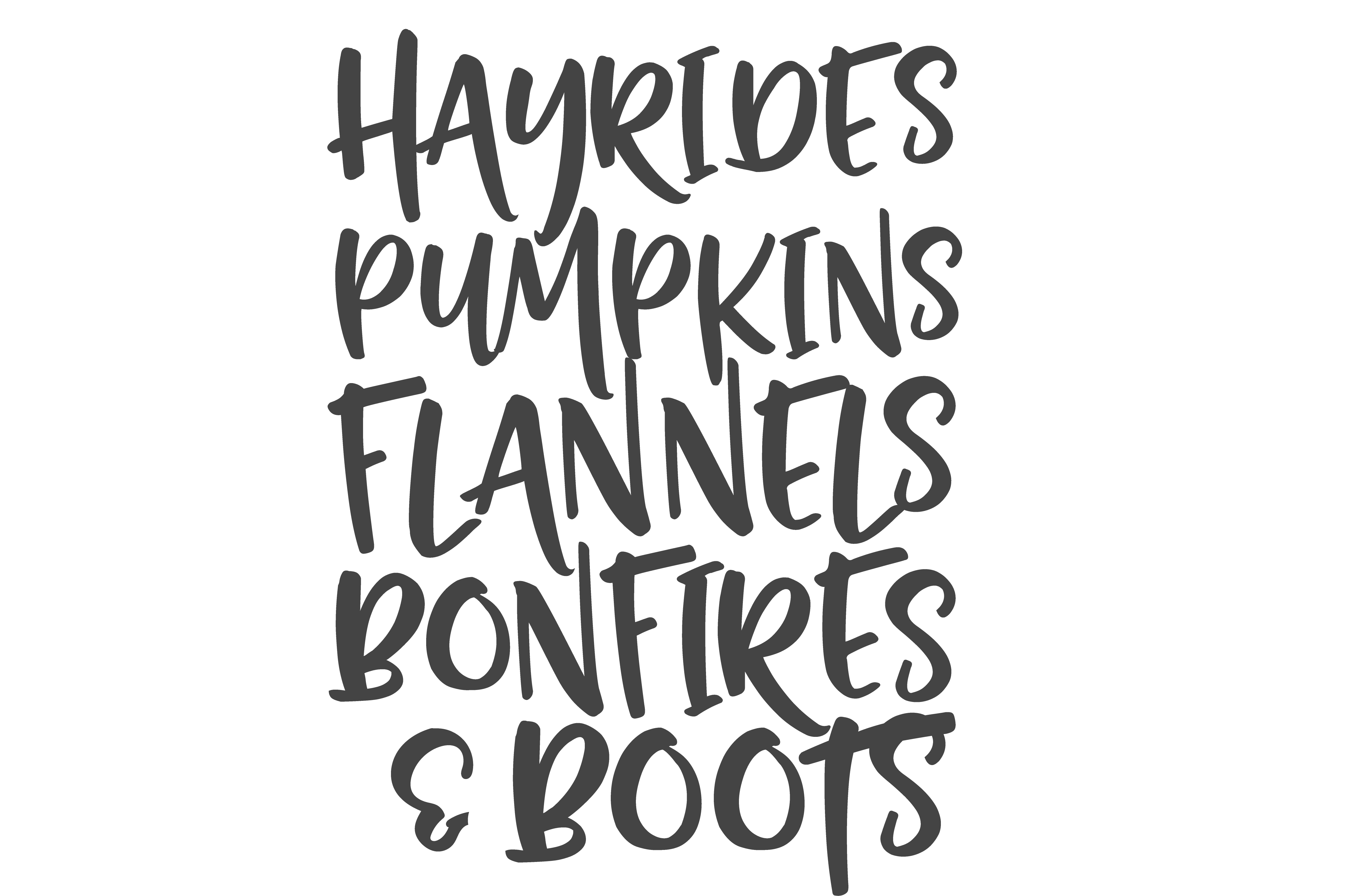 Hayrides Pumpkins Flannels And Bonfires DTF Transfer