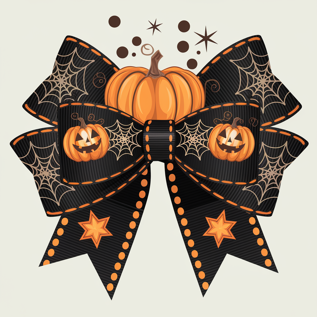 Halloween Pumpkin And Spiderweb DTF Transfer