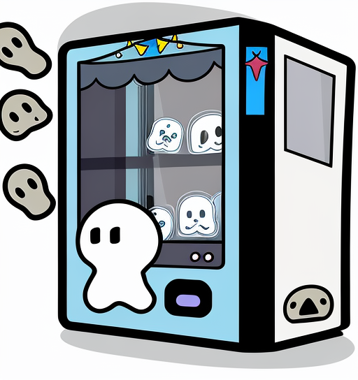 Cute Ghost Vending Machine Cartoon Halloween DTF Transfer