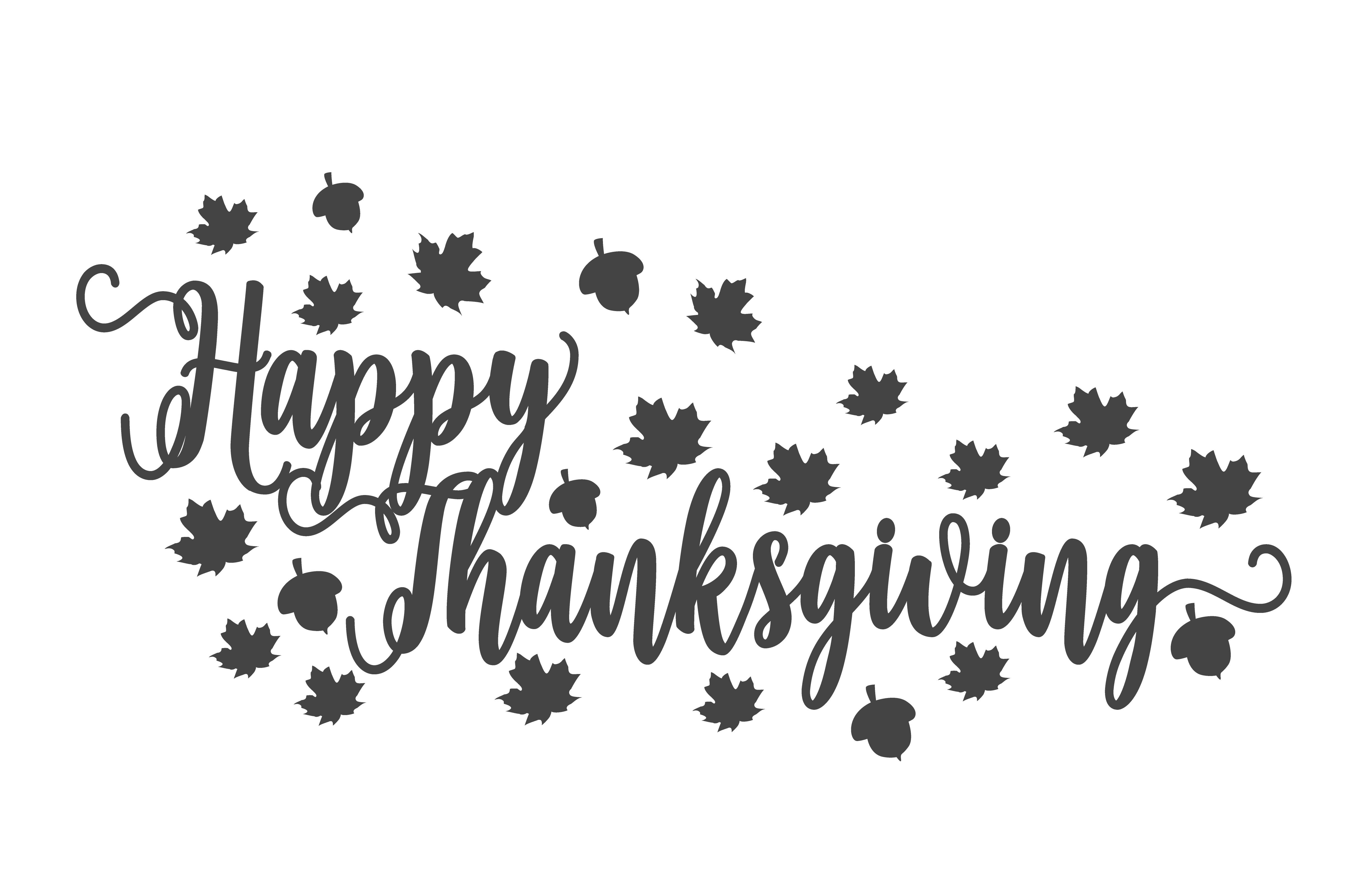 Happy Thanksgiving Fall Leaves And Acorns DTF Transfer