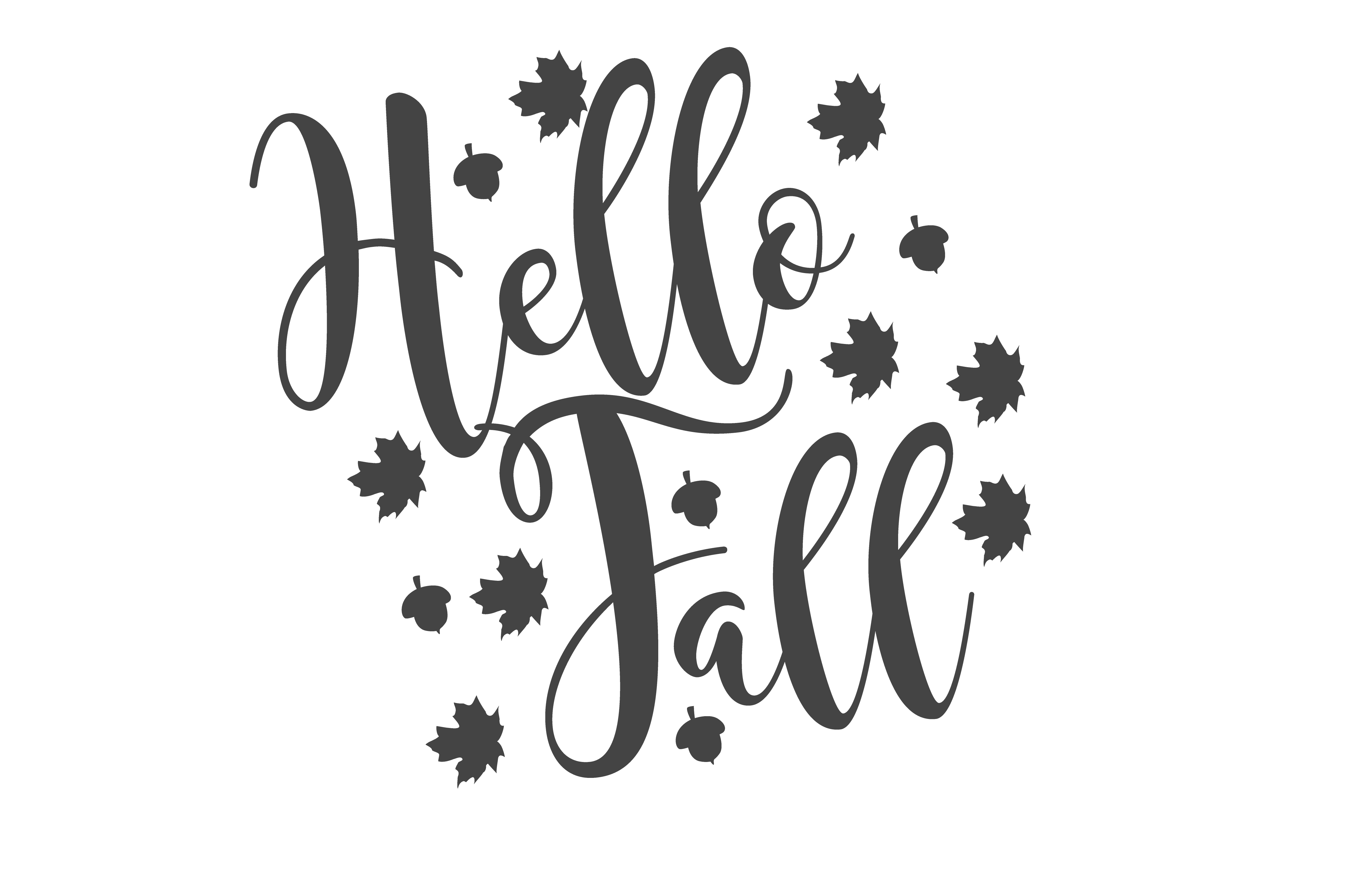 Hello Fall Autumn Leaves And Acorns DTF Transfer