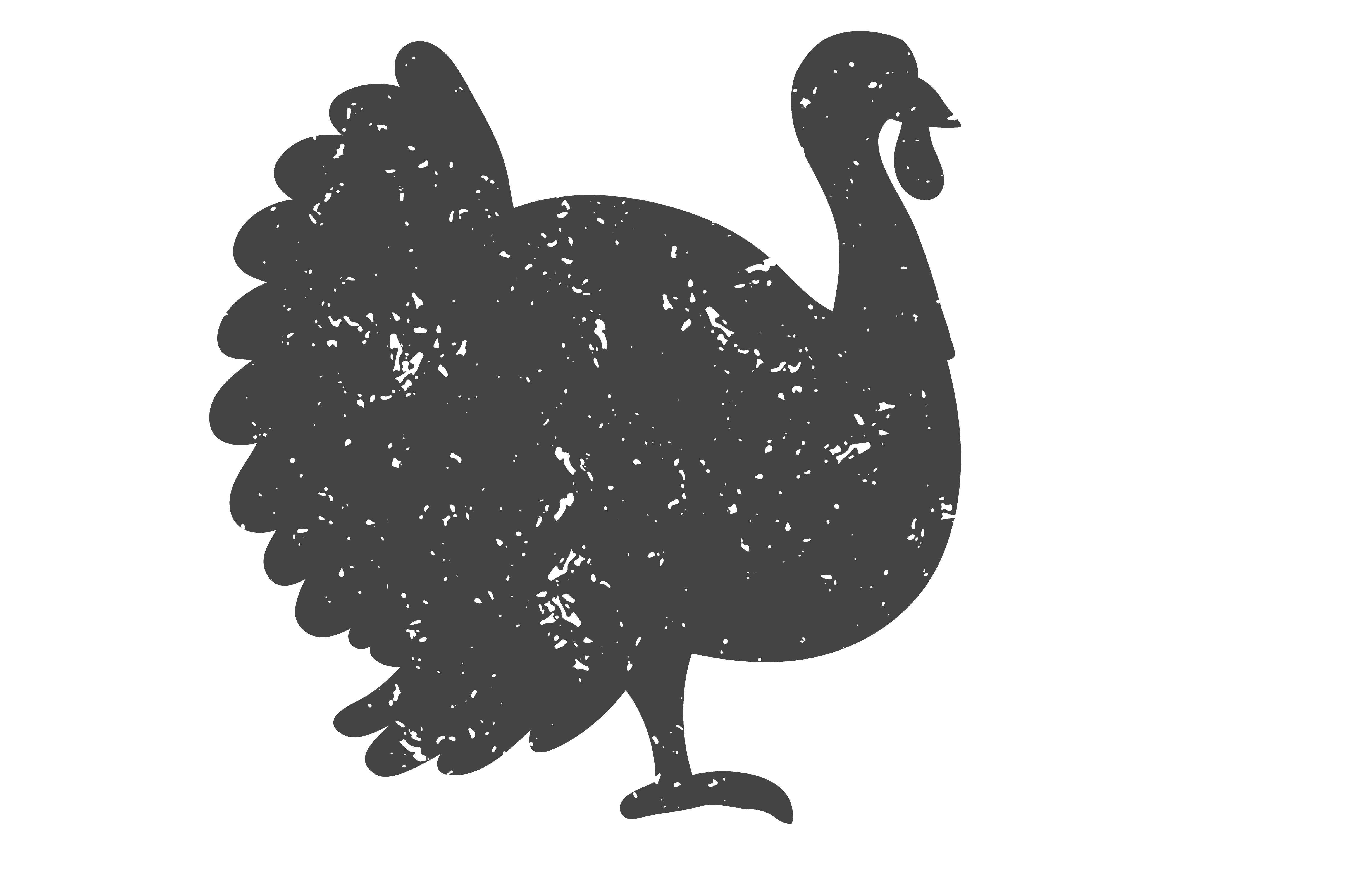 Distressed Turkey Silhouette Vintage DTF Transfer