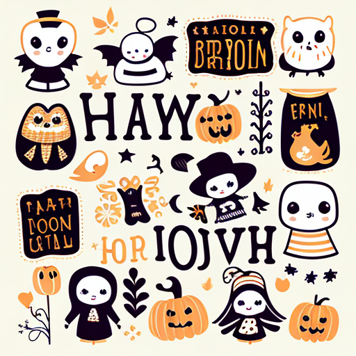 Cute Halloween Character Doodle DTF Transfer