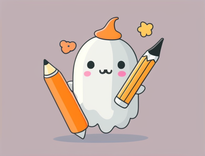 Cute Kawaii Halloween Ghost Holding Pencils DTF Transfer