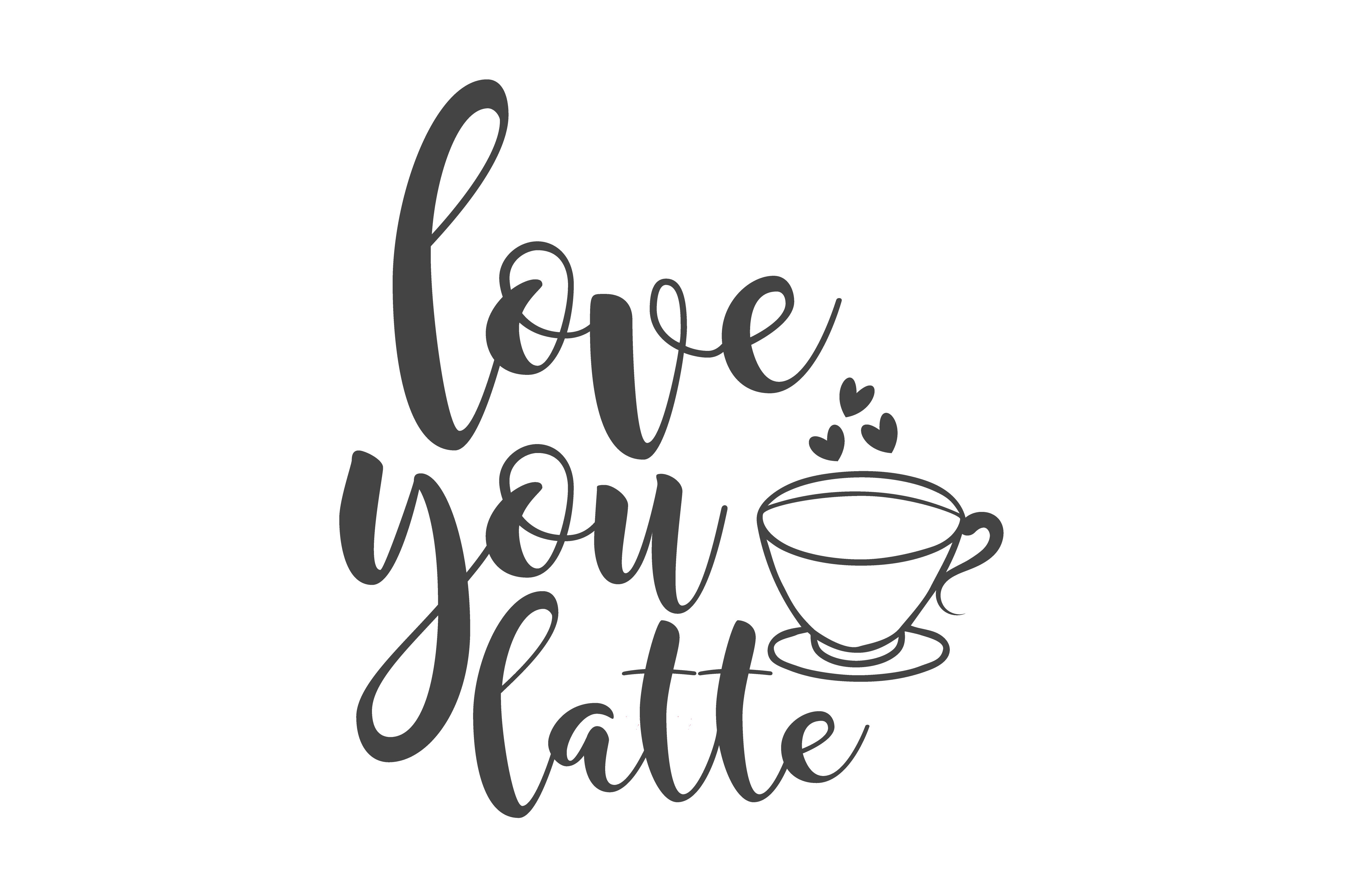 Love You Latte Coffee Lover DTF Transfer