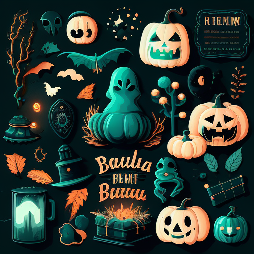Halloween Pumpkin Ghost Bat And Spooky DTF Transfer