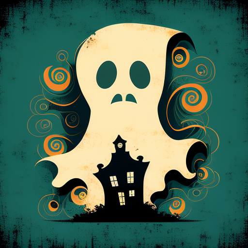 Vintage Ghost Haunted House Halloween DTF Transfer