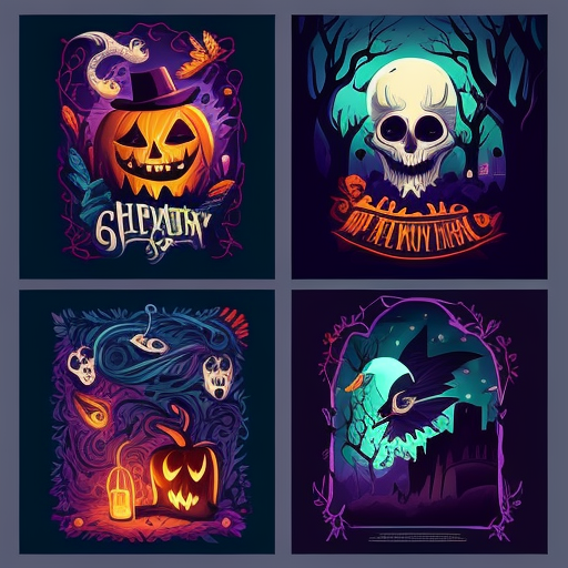 Halloween Gothic Poster Collection Art Set DTF Transfer