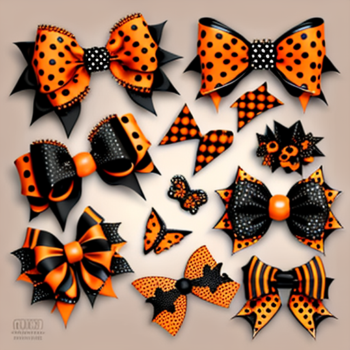 Halloween Polka Dot Bow Collection With Bats DTF Transfer