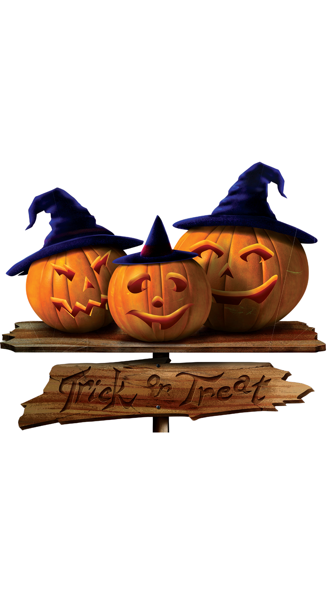 Trick Or Treat Witch Hat Pumpkins Halloween DTF Transfer