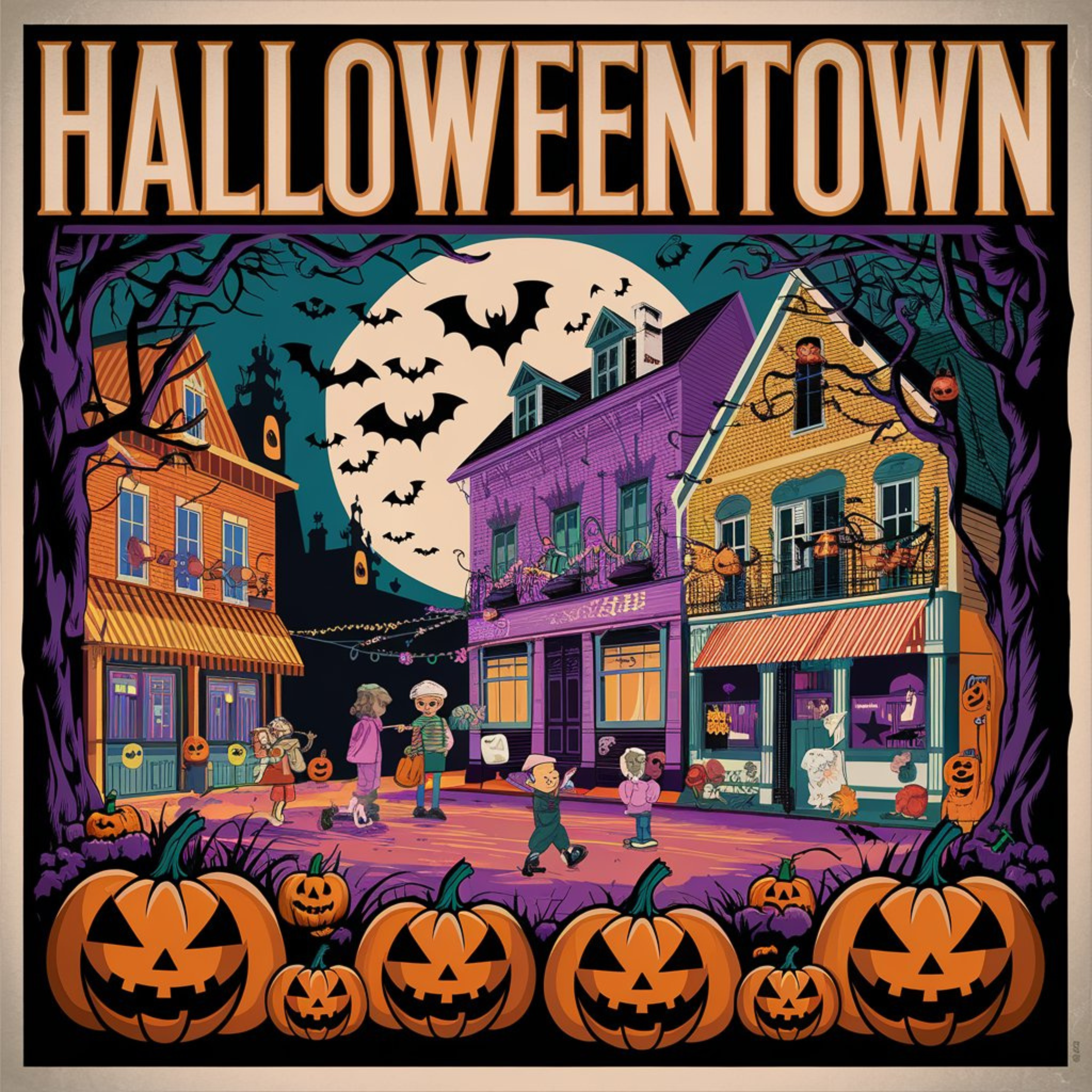 Halloweentown Vintage Halloween Main Street DTF Transfer
