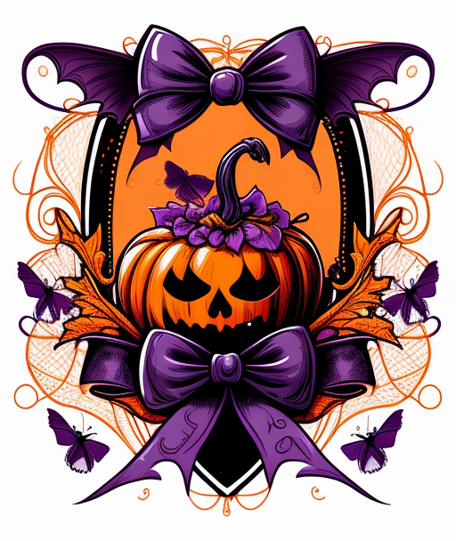 Purple Bow Pumpkin Halloween DTF Transfer