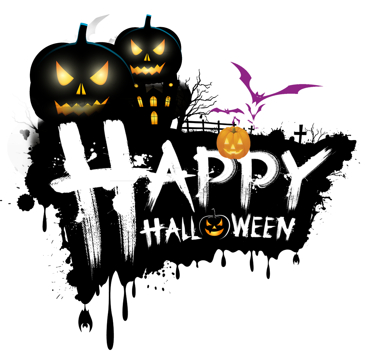Spooky Pumpkin Halloween Typography DTF Transfer