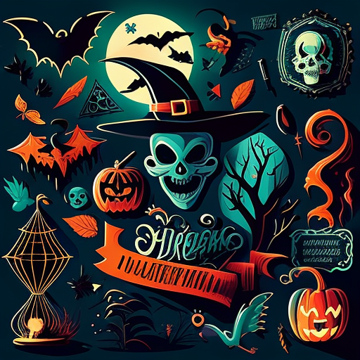 Haunted Skull Halloween Elements DTF Transfer