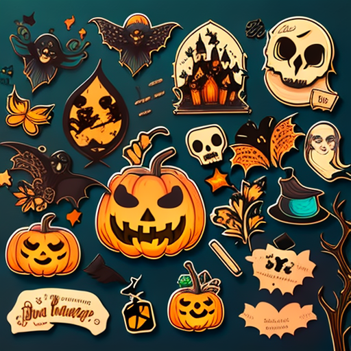 Whimsical Halloween Pumpkin Elements DTF Transfer