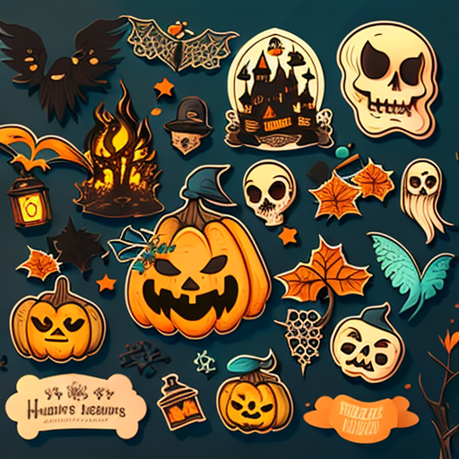 Pumpkin And Skull Halloween DTF Transfer