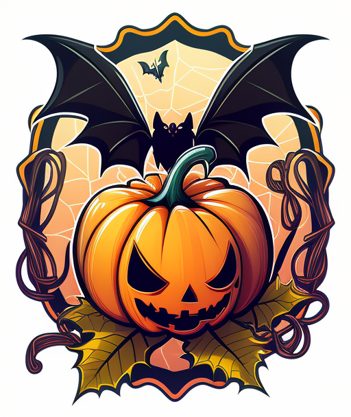 Bat Wing Pumpkin Emblem DTF Transfer