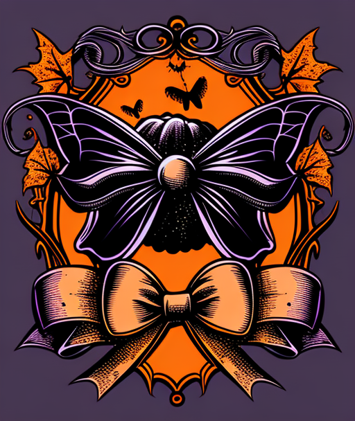Gothic Butterfly Bow Halloween DTF Transfer