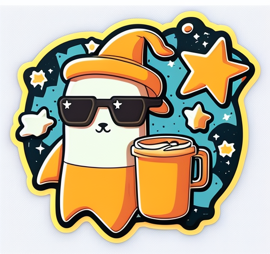 Cool Ghost Coffee Halloween Sticker DTF Transfer