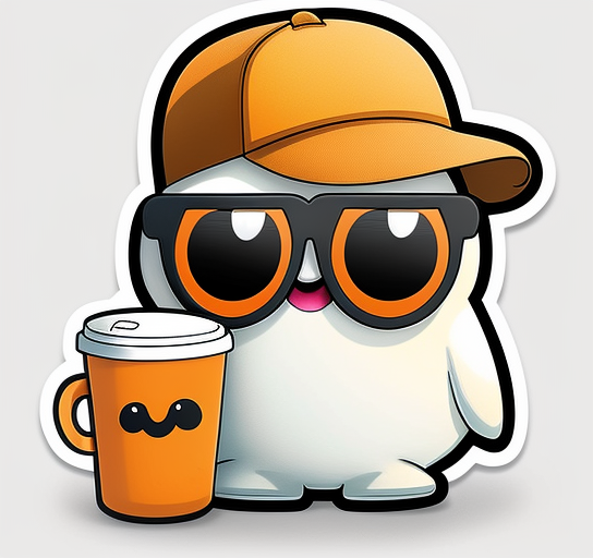 Cool Ghost Coffee Character DTF Transfer
