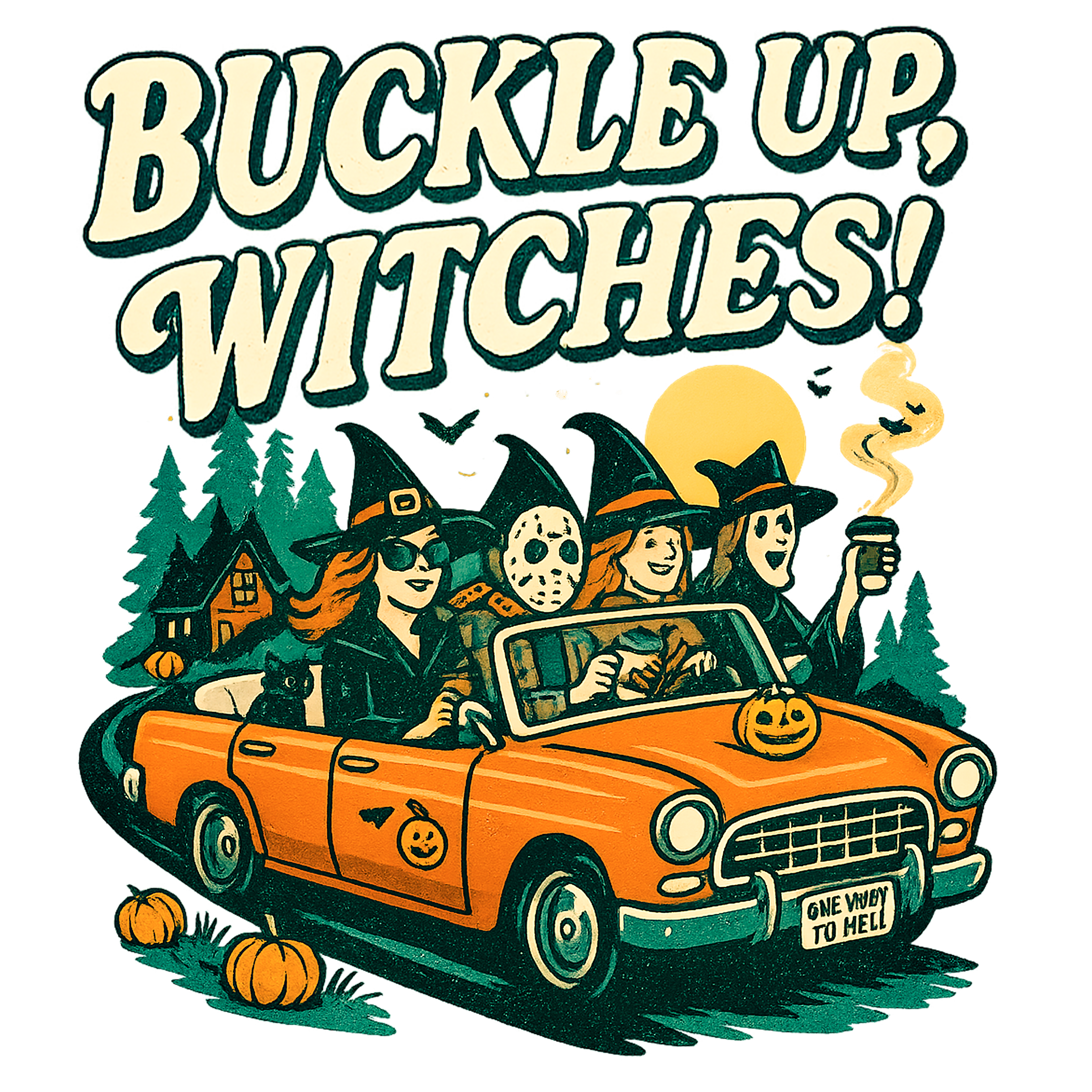 Witches Halloween Road Trip DTF Transfer