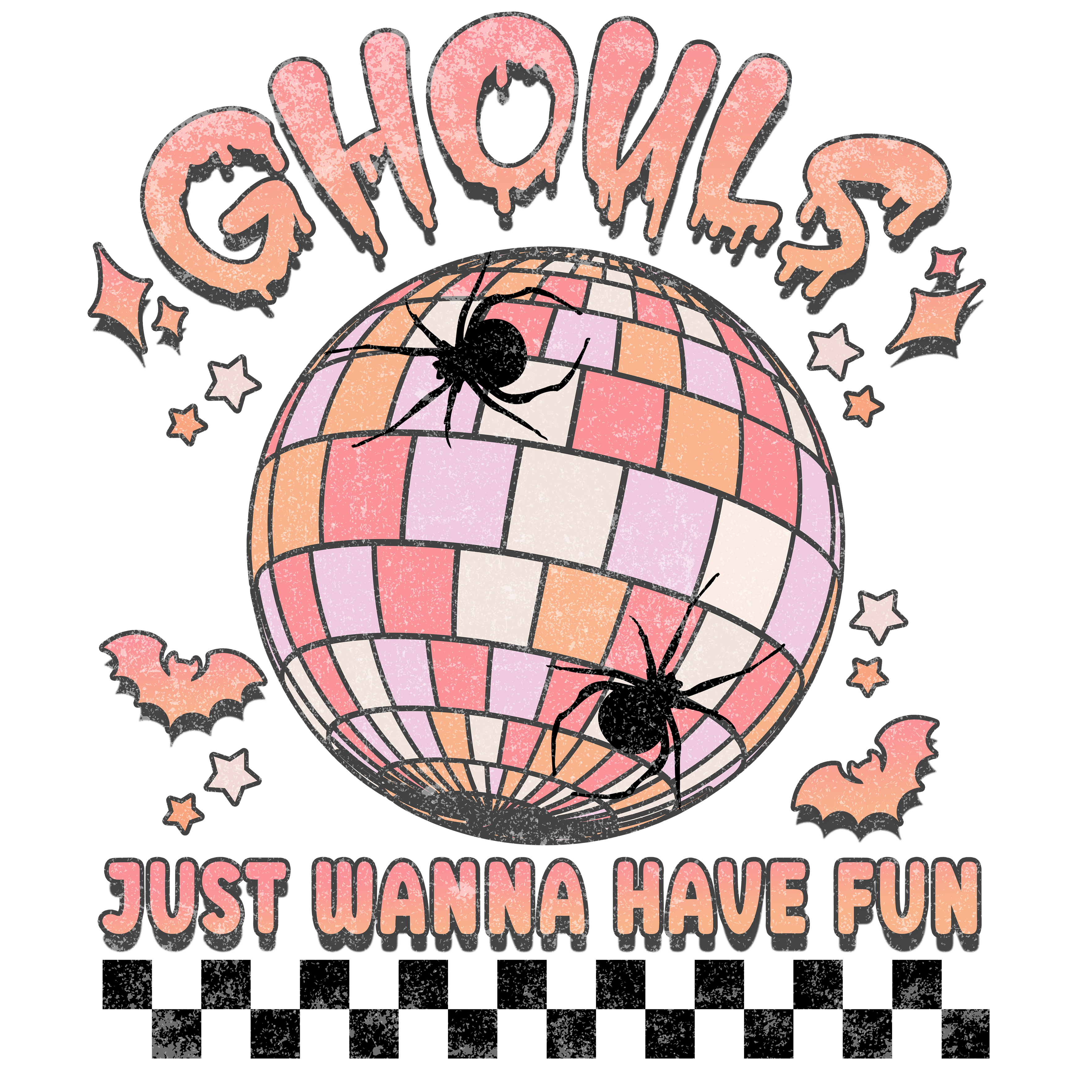 Spooky Disco Ball Halloween DTF Transfer